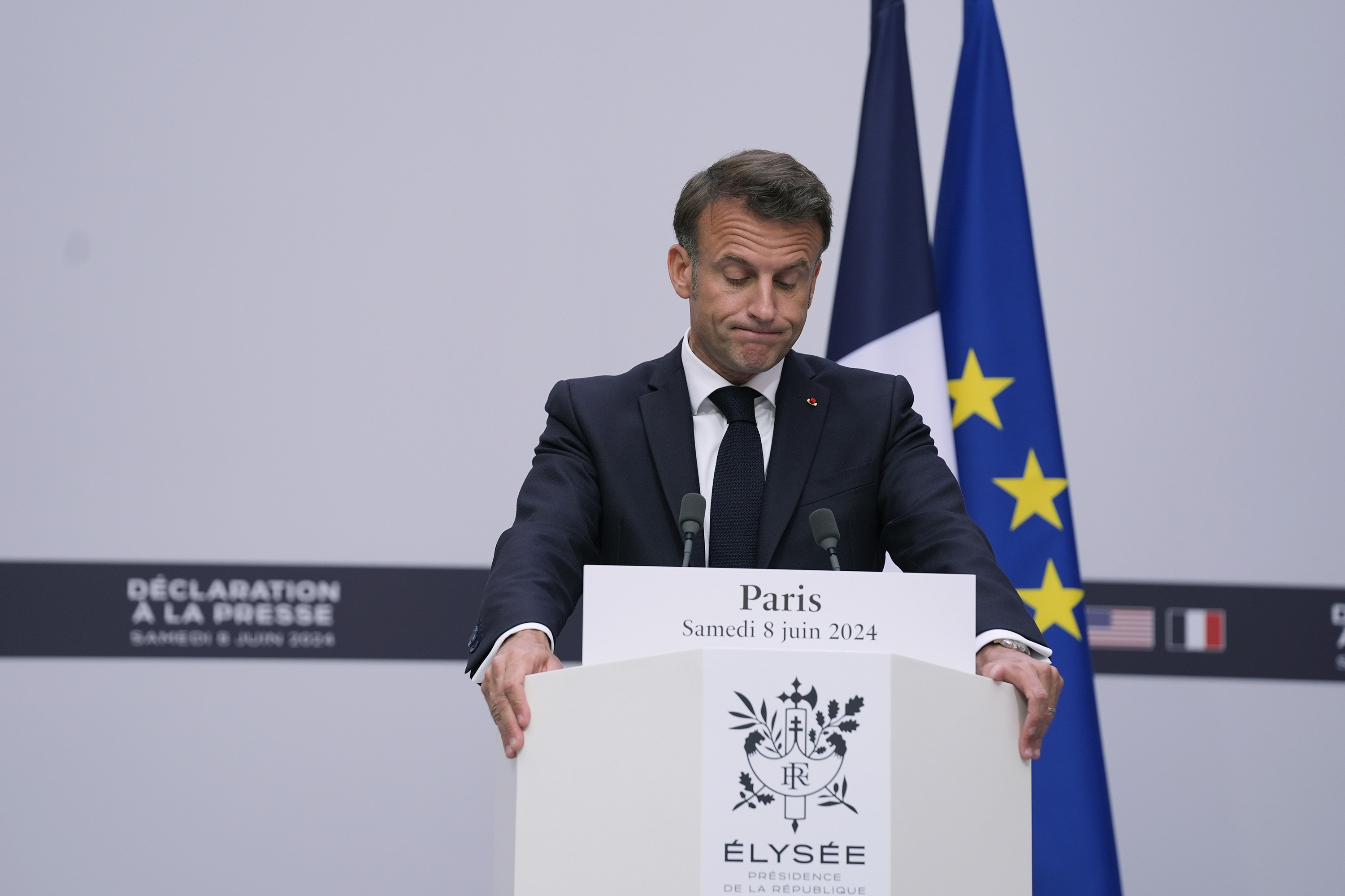Emmanuel Macron could be forced into a 'cohabitation', or power-sharing government with a potentially antagonistic counterpart. Photo / Evan Vucci, AP