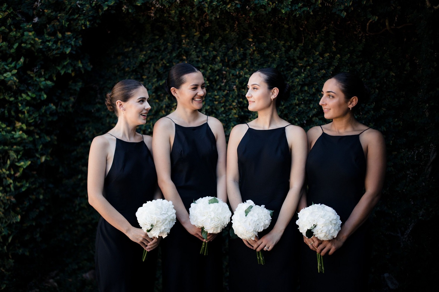 The bridesmaids wore dresses created by Youhan Khosho. Photo / Andrew Hewson