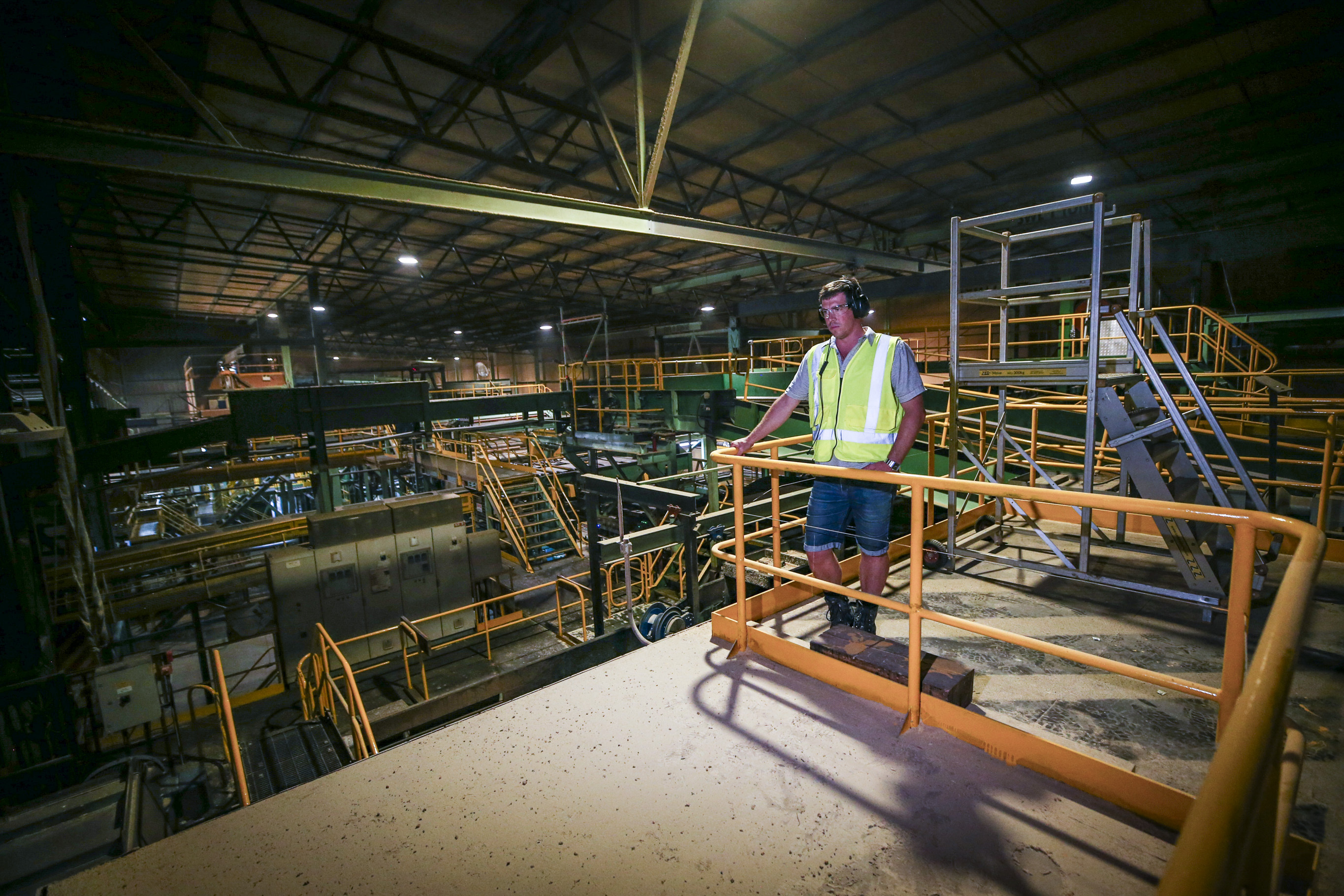 Pan Pac's reliability engineer Aaron Harwood said everyone was excited when the first log went through the sawmill in its return to service after Cyclone Gabrielle. Photo / Paul Taylor