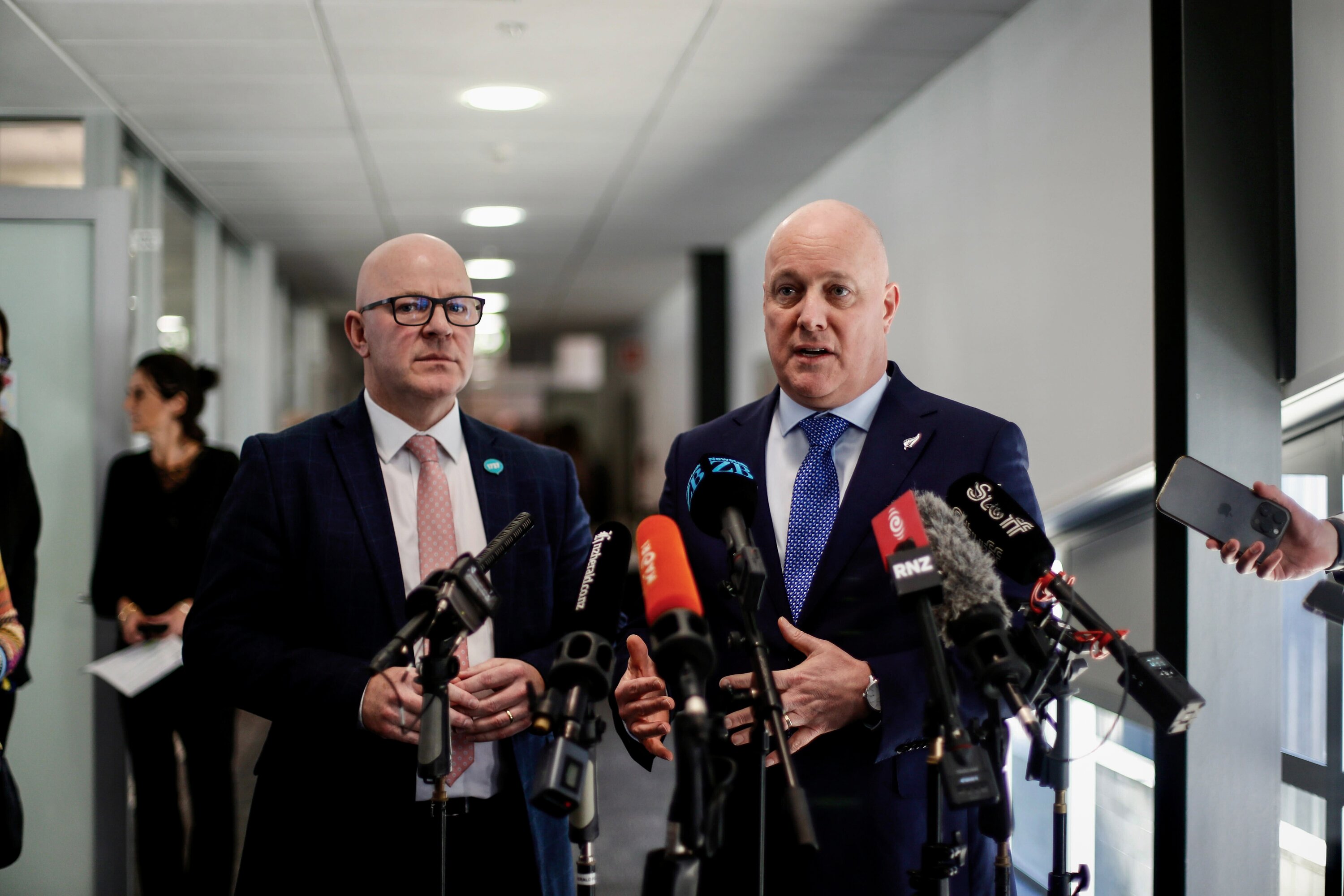 Mental Health Minister Matt Doocey and Prime Minister Christopher Luxon at Middlemore Hospital in Auckland making an announcement on mental health policy. Photo / Dean Purcell 