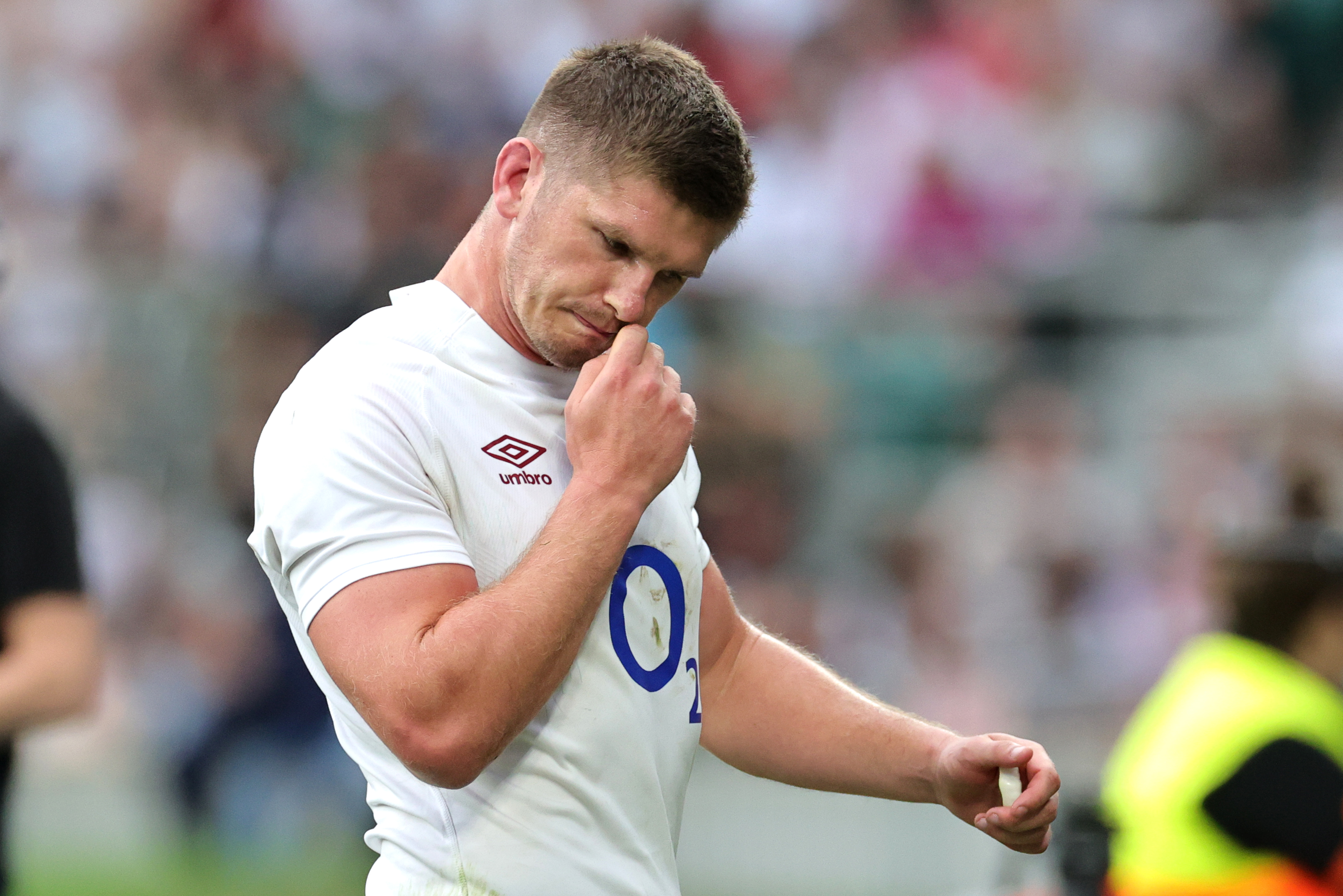 Owen Farrell was sent off against Georgia. Photo / Getty