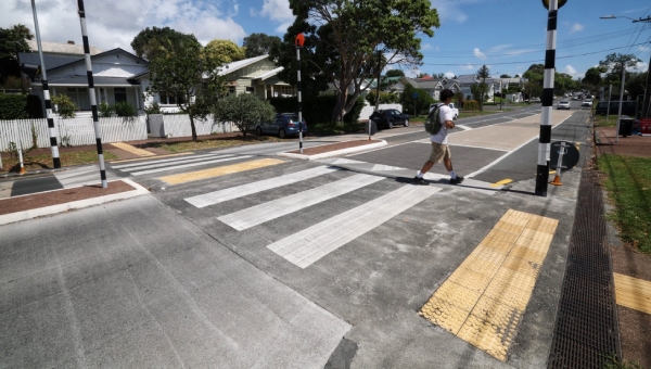 Auckland Transport spent $490,000 for a new raised pedestrian crossing on Williamson Ave in Grey Lynn. Photo / Jason Oxenham