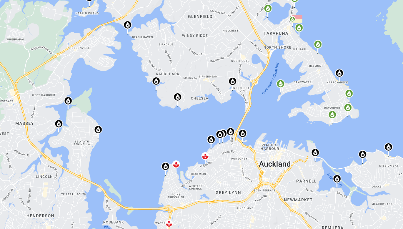 Safeswim’s website shows all beaches west of Mission Bay in Auckland are closed. Photo / Safeswim
