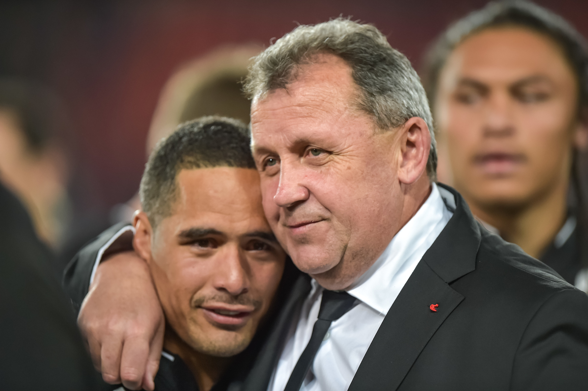 Ian Foster and Aaron Smith after beating the Springboks in 2022. Photo / Photosport