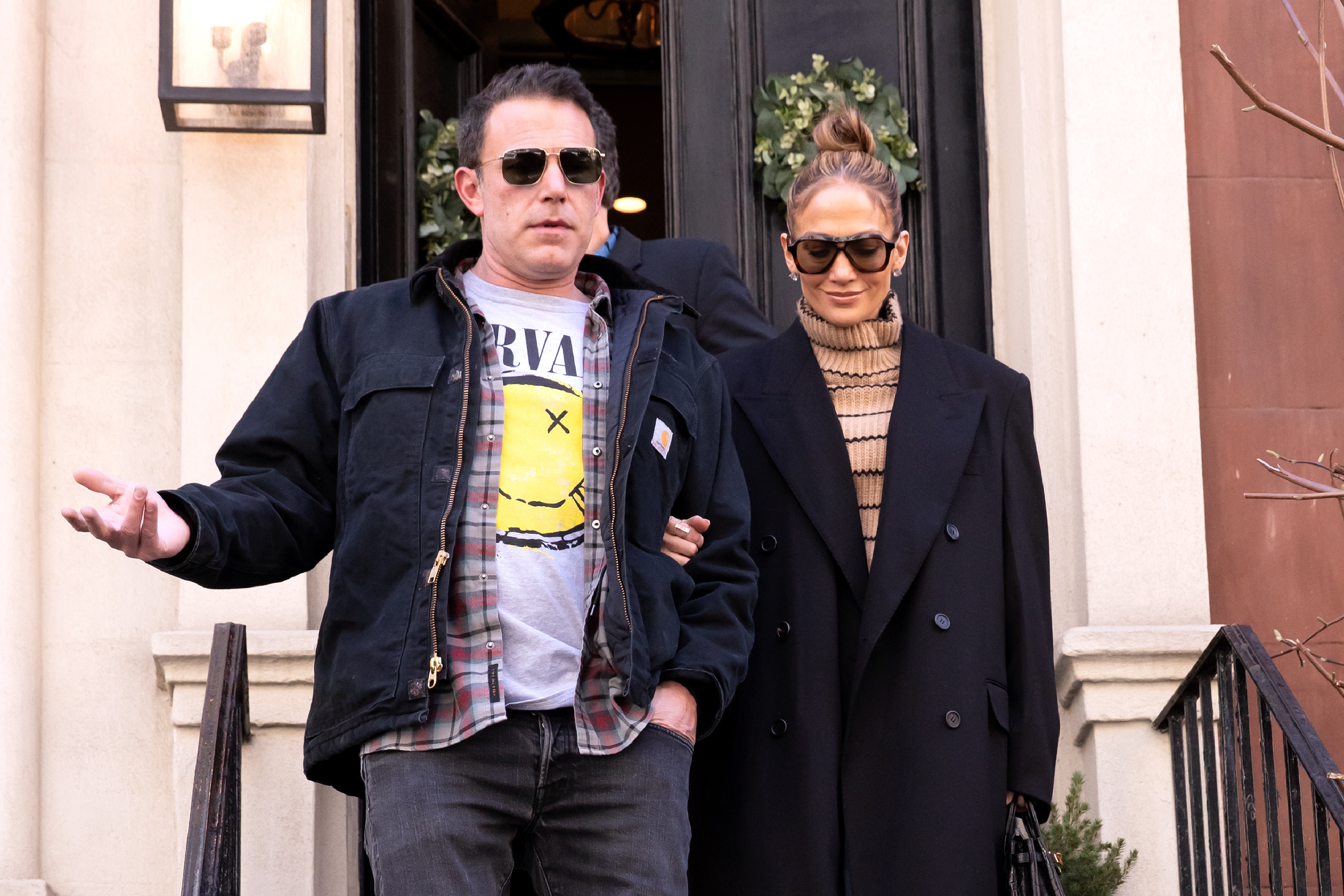 Ben Affleck and Jennifer Lopez are seen out and about on March 30 - the last time they would be seen together for over a month. Photo / Getty Images