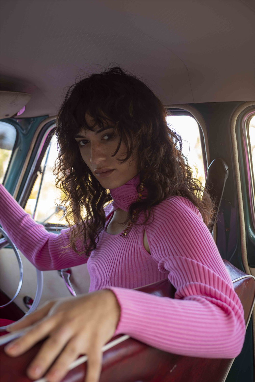 Model and actor Awa Puna wears a long-sleeved top from the archives. Photo / Mia Vinaccia