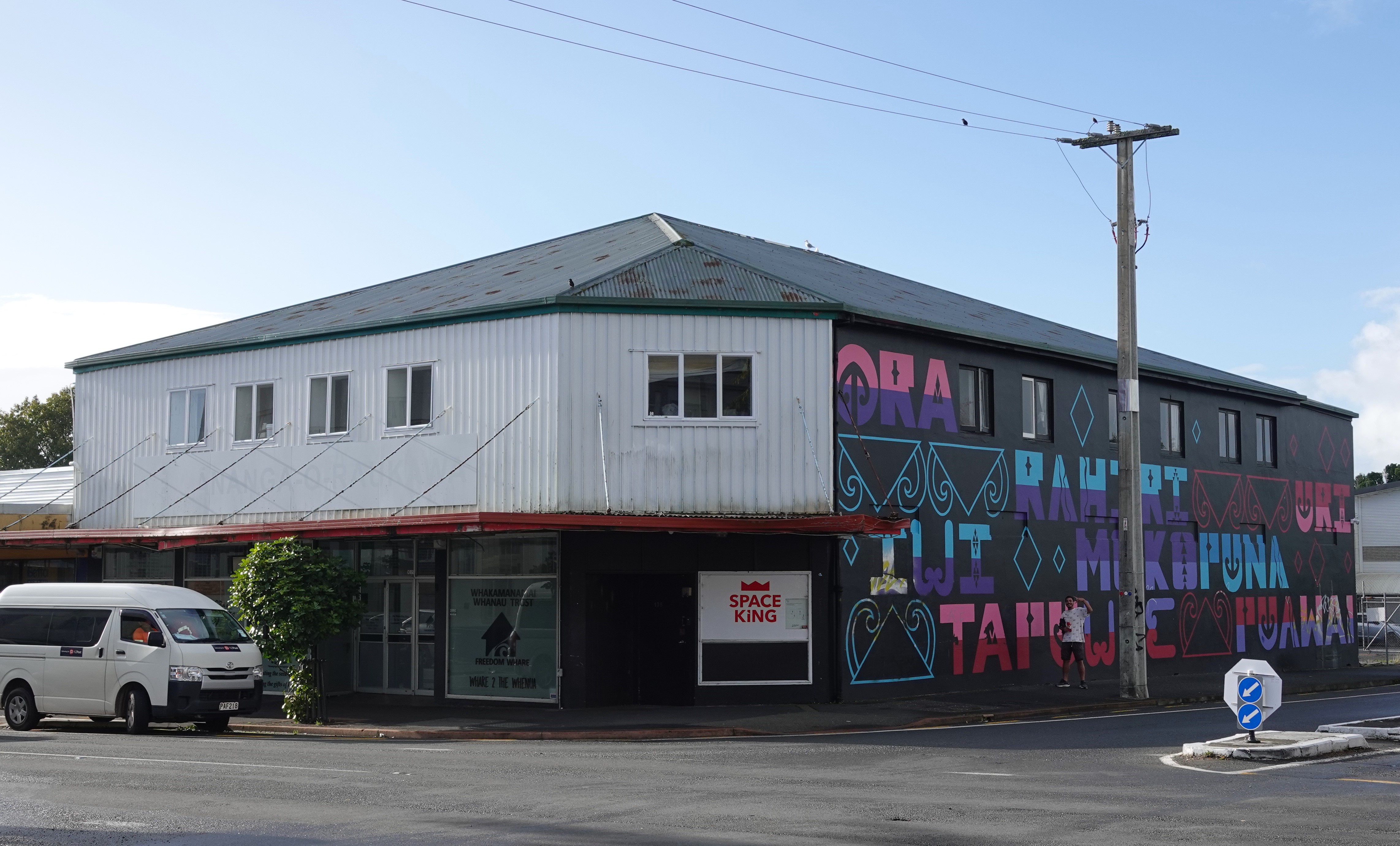 Whakaoranga Whānau Recovery Hub occupies a corner on Kaikohe's main street. Photo / RNZ