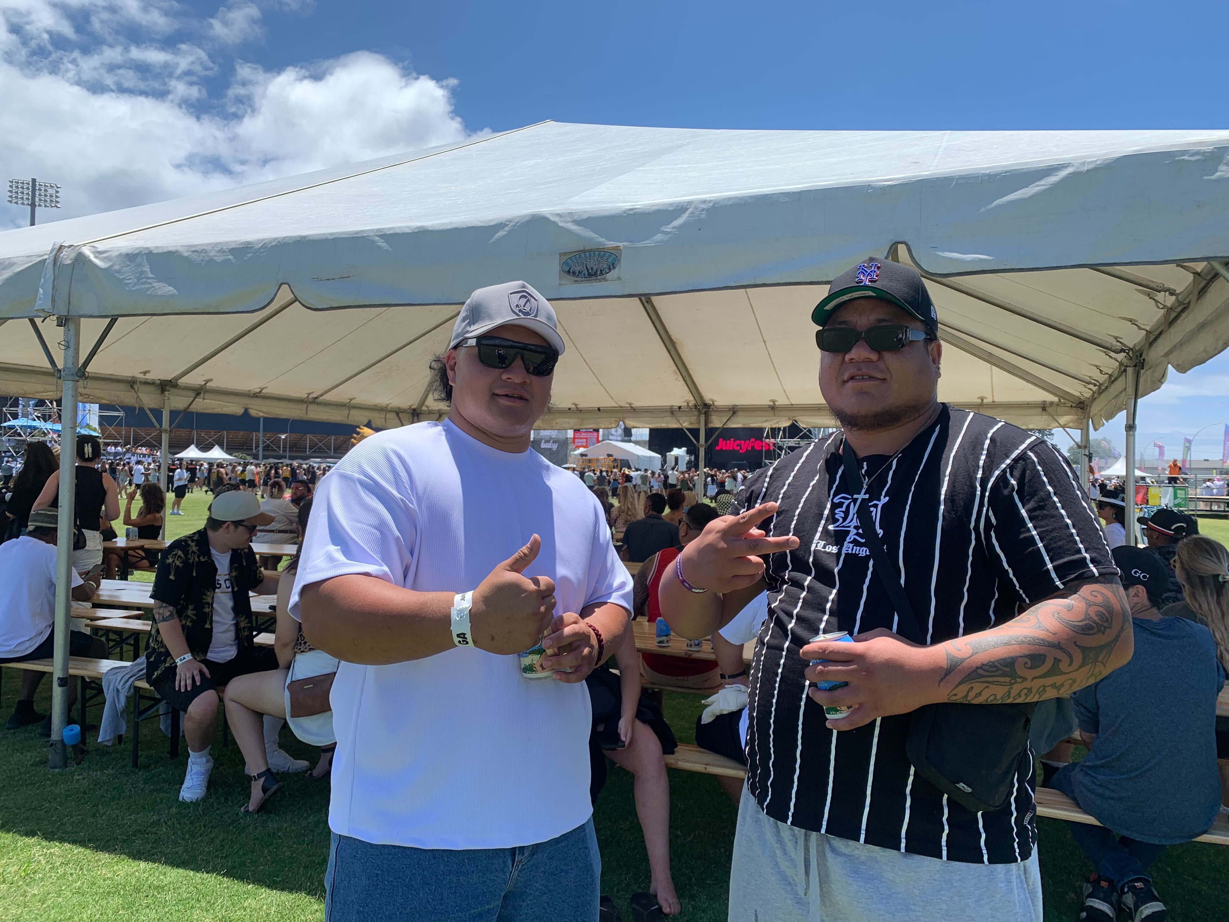 Raymond Turner and Kairo Kokiri at Juicy Fest Tauranga 2024. Photo / Megan Wilson�