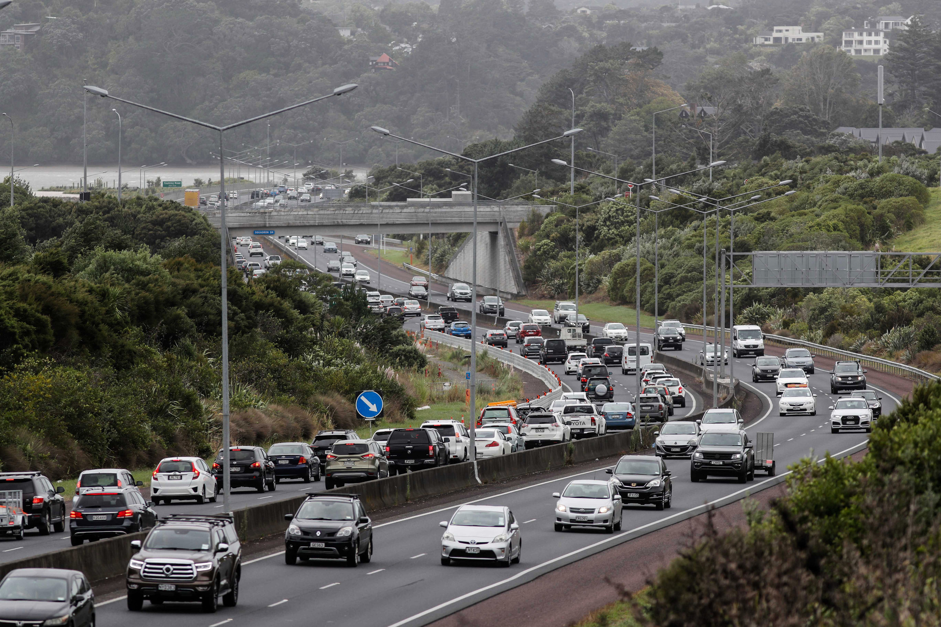 Congesiton on the Northwestern Motorway.