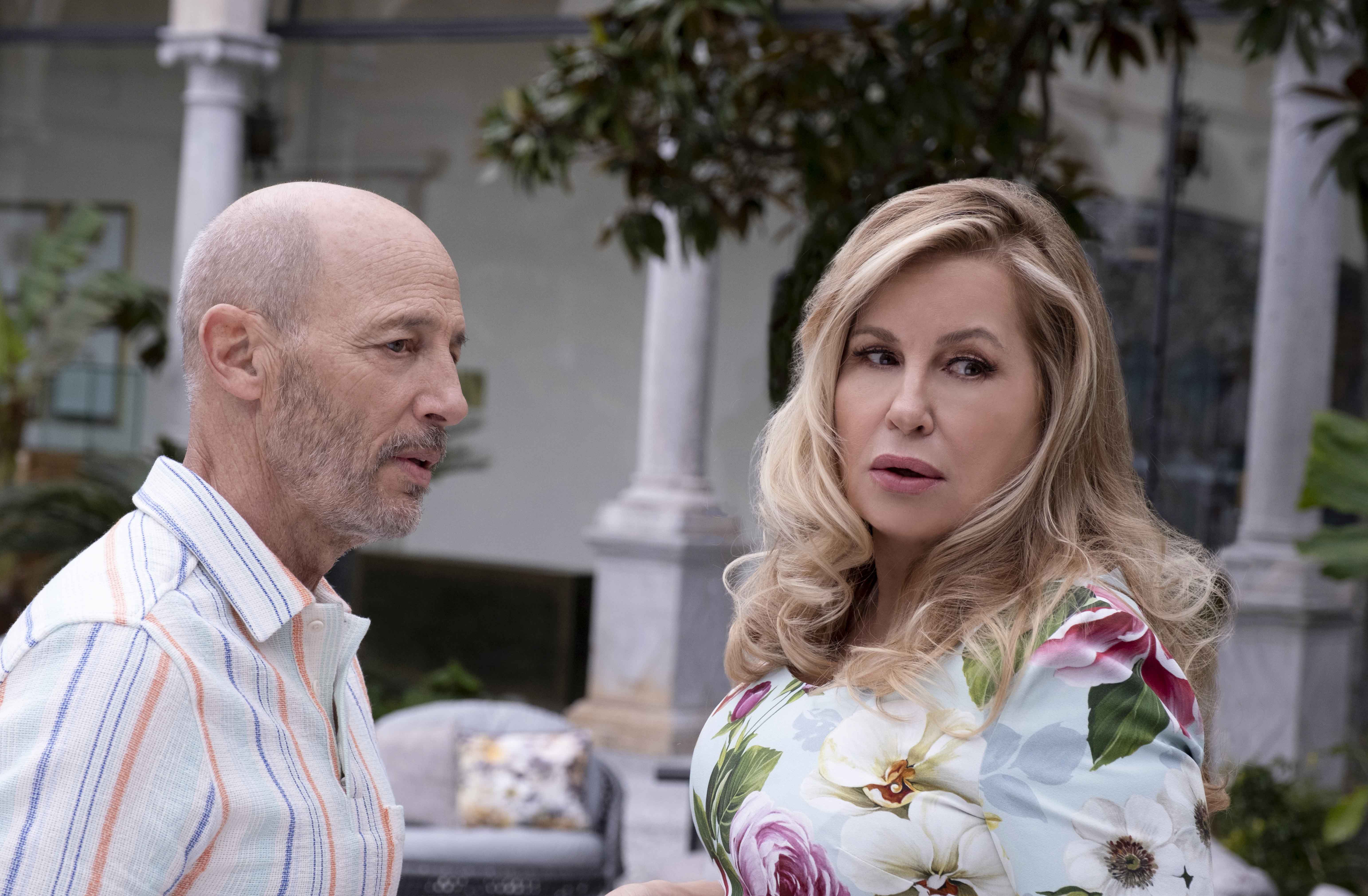 Jon Gries as Greg and Jennifer Coolidge as Tanya in the second season of The White Lotus. Photo / Fabio Lovino, HBO