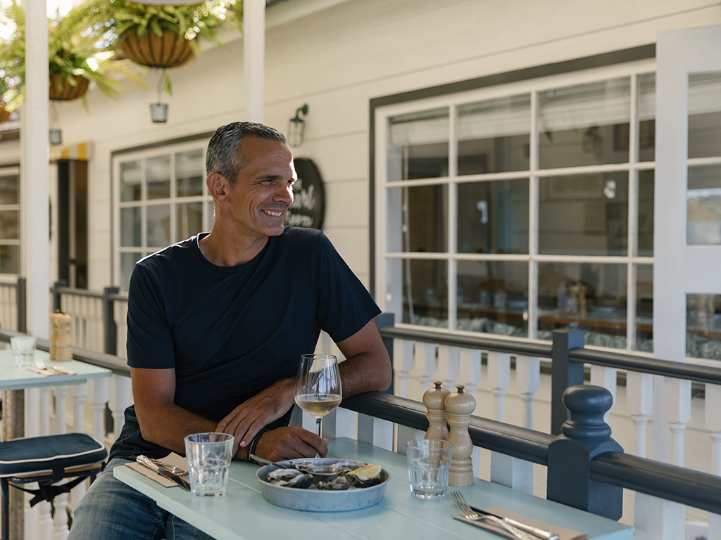 Chef Josh Emett at Waiheke restaurant The Oyster Inn. Photo / Supplied