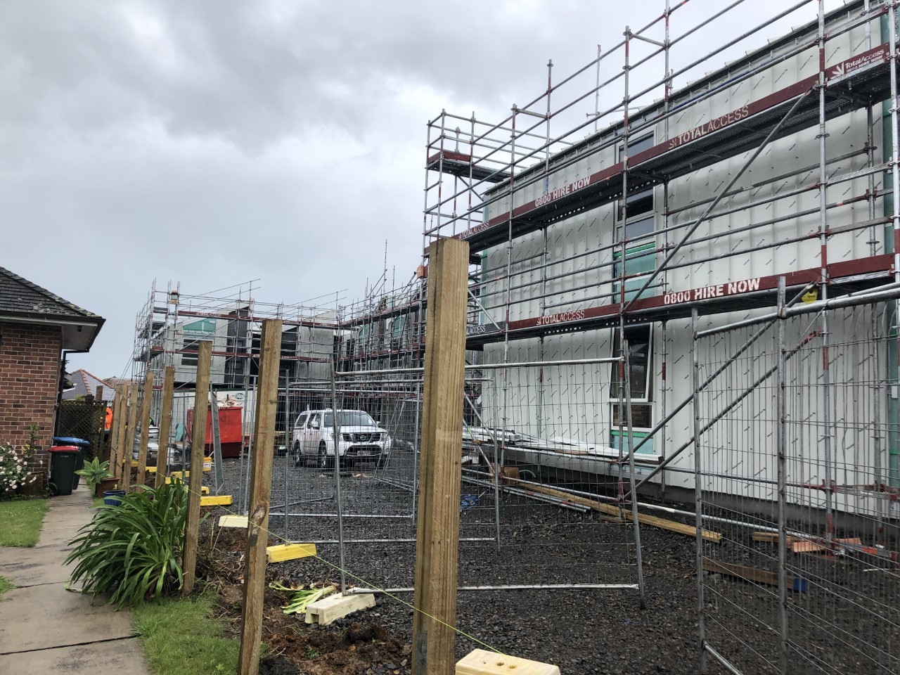 The development at 44 Ventnor Rd, where cladding was about to be applied. Photo / Supplied
