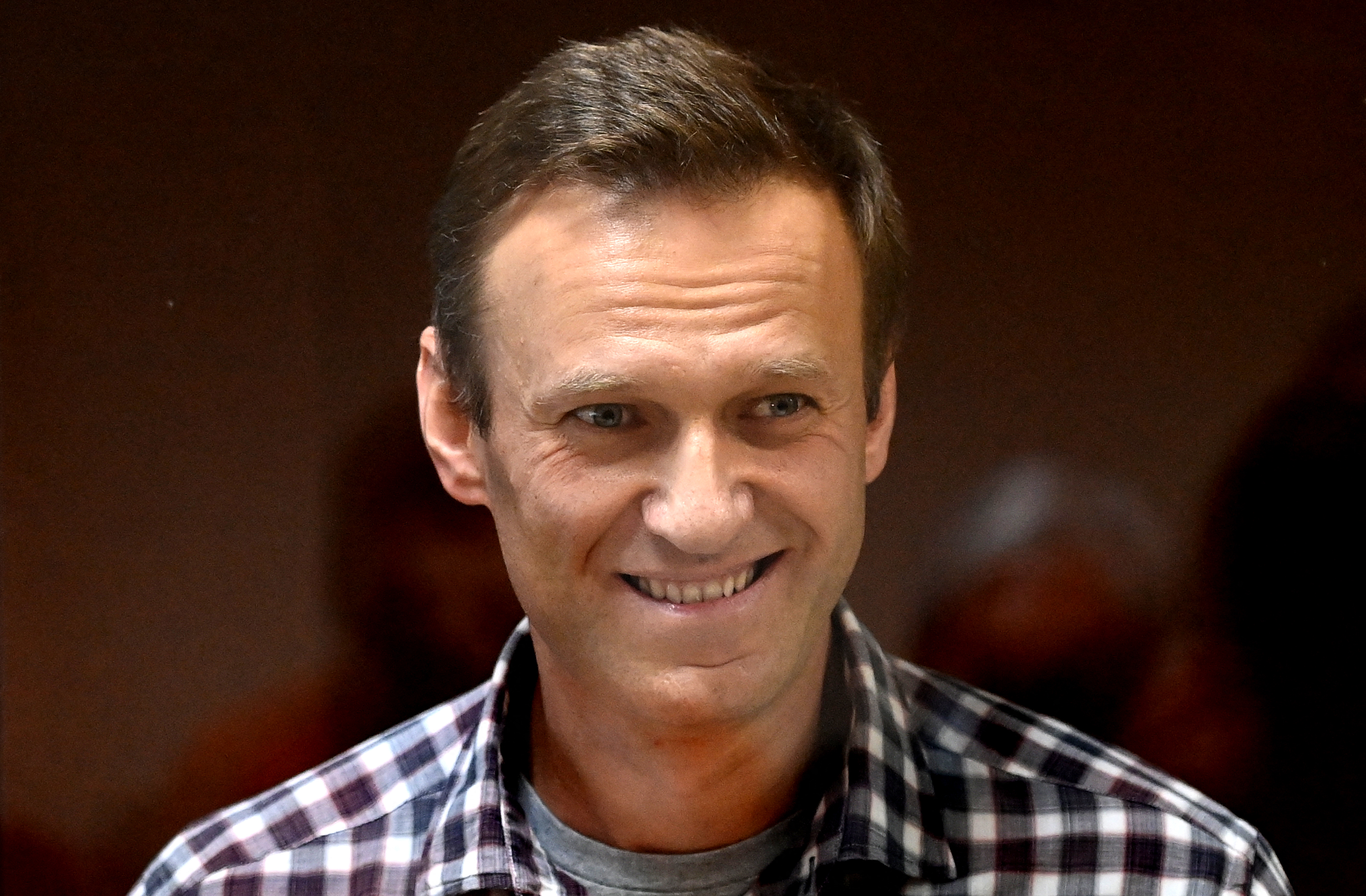 Russian opposition leader Alexei Navalny during a court hearing at the Babushkinsky district court in Moscow on February 20, 2021. Photo / AFP