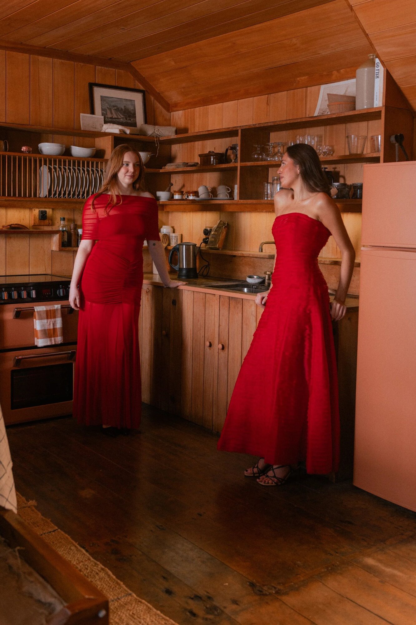 Red gowns from The Dress Room. 