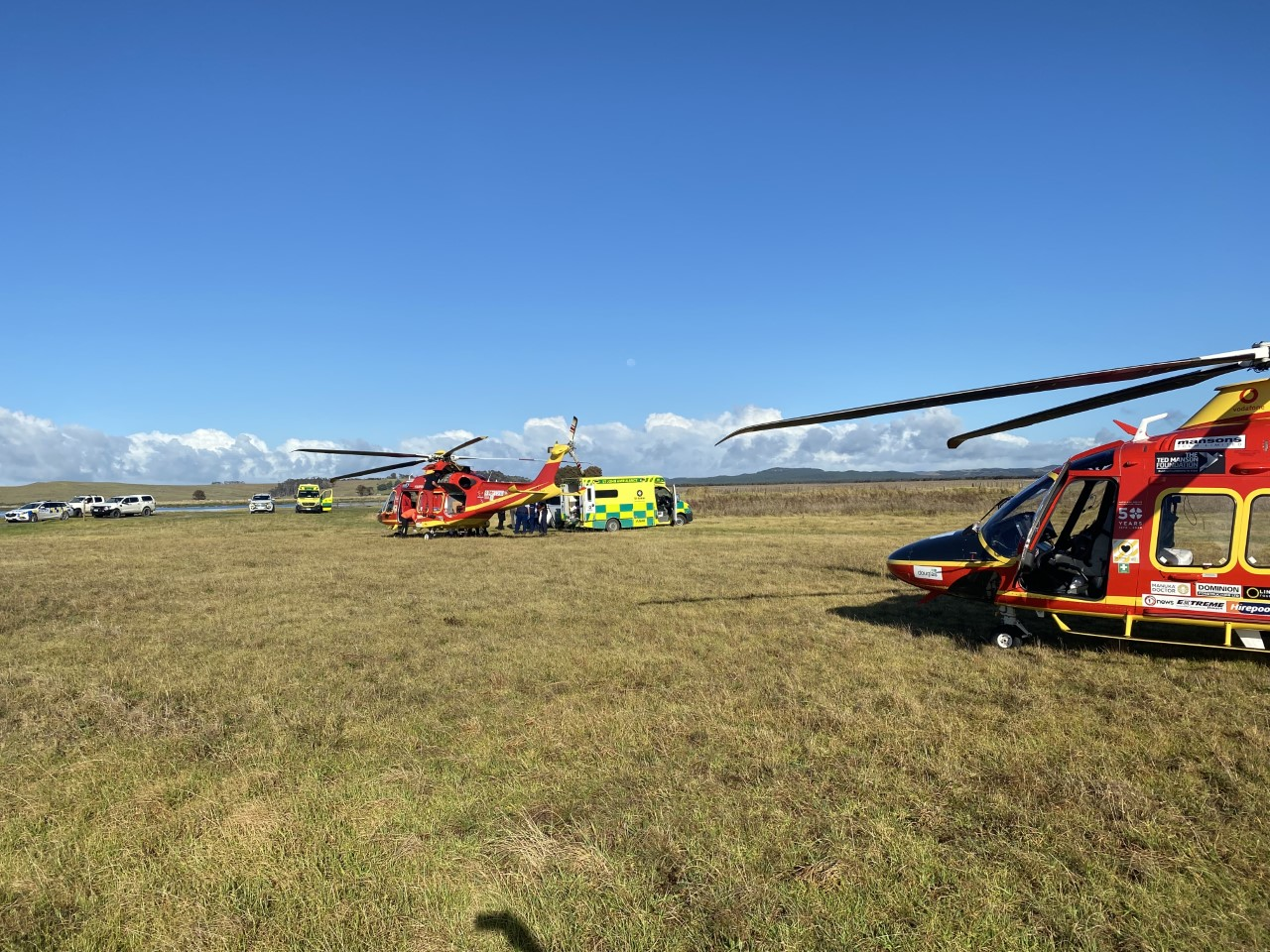The weather has cleared this morning as a multi-agency search and rescue effort continues at North Cape. Photo / Auckland Rescue Helicopter Trust