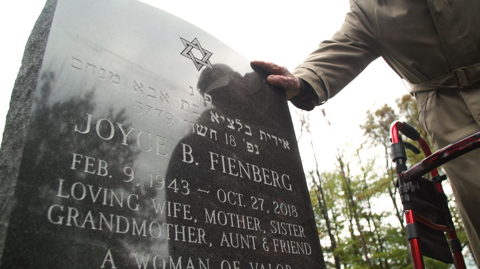 Joyce Fienberg's gravestone at Tree of Life Memorial Park in Pittsburgh. Photo / Jon Gerberg