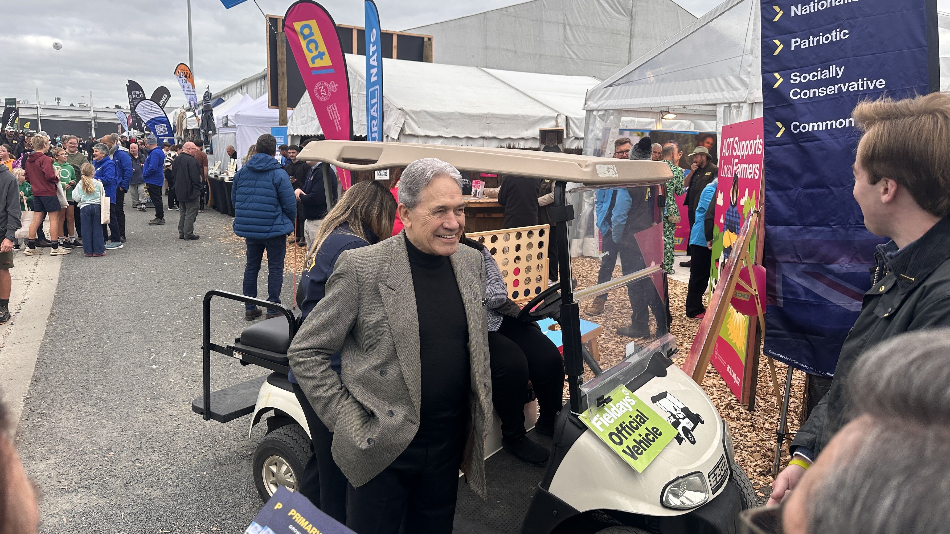 NZ First leader Winston Peters was at Fieldays on Friday. Photo / Jamie Ensor