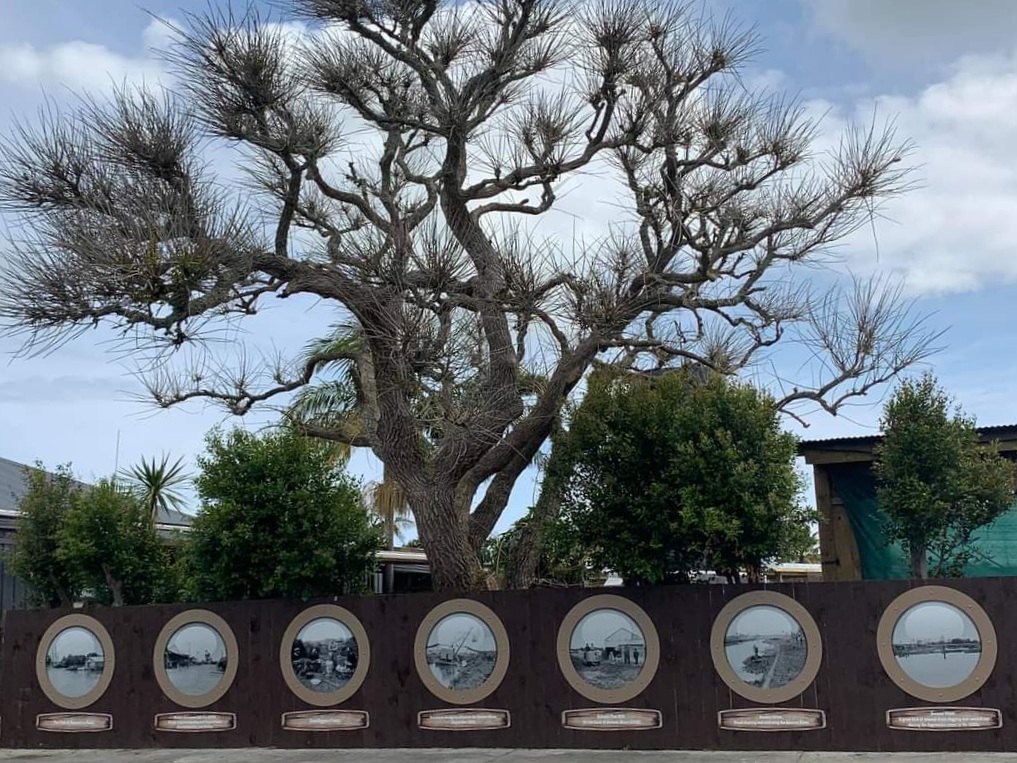 The 10 historic portholes running along the Awanui Hotel fence line form part of the Te Hiku Open Spaces Revitalisation Project, which has just received another $33,000 of funding.