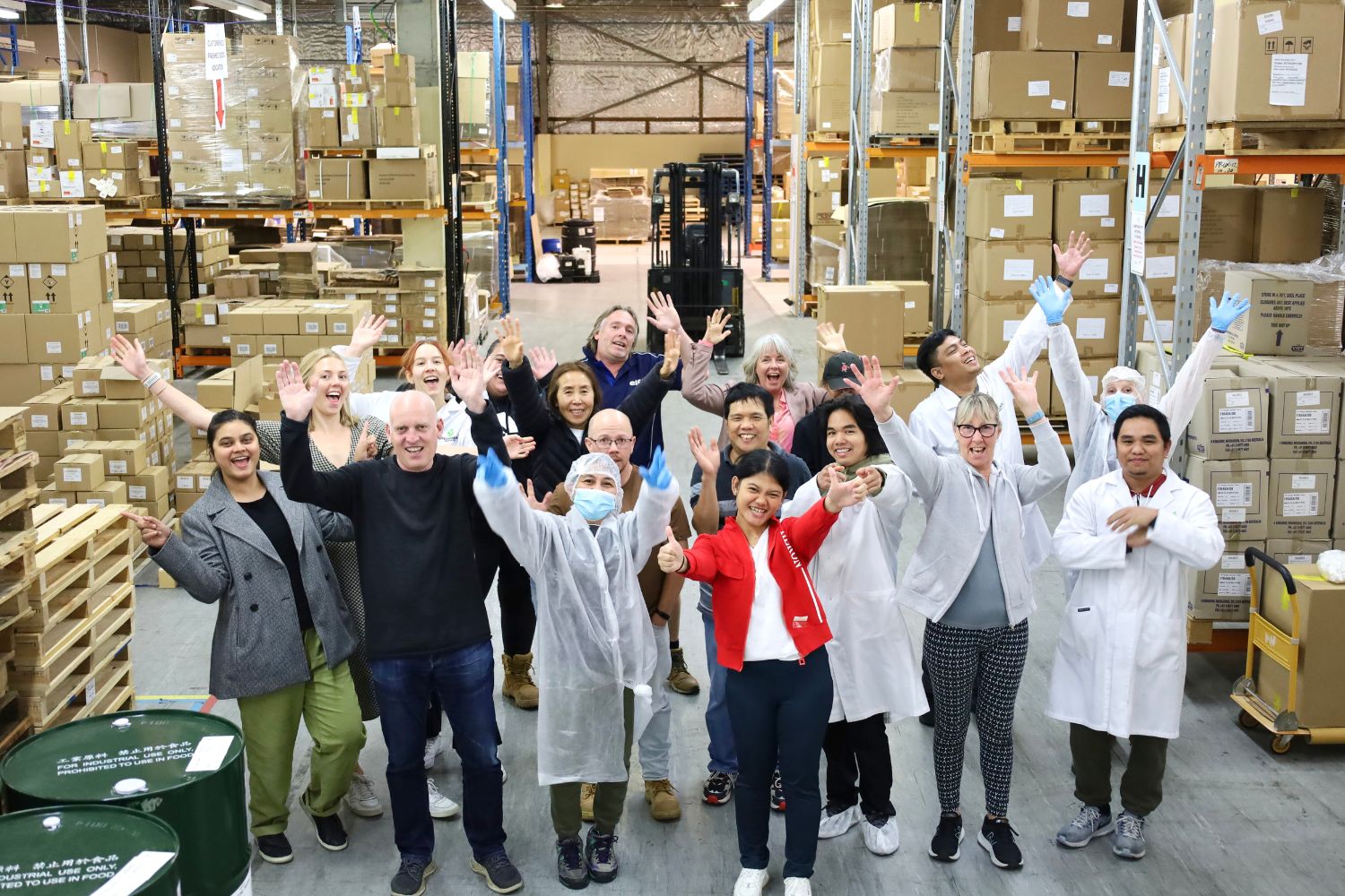 The team at New Zealand's oldest personal care manufacturing facilities and the only one in Canterbury - Peerage Products. This is Stacey's working R&D lab and teaching space for the Chemical Formulation Degree at The School of Product Design, at the University of Canterbury.