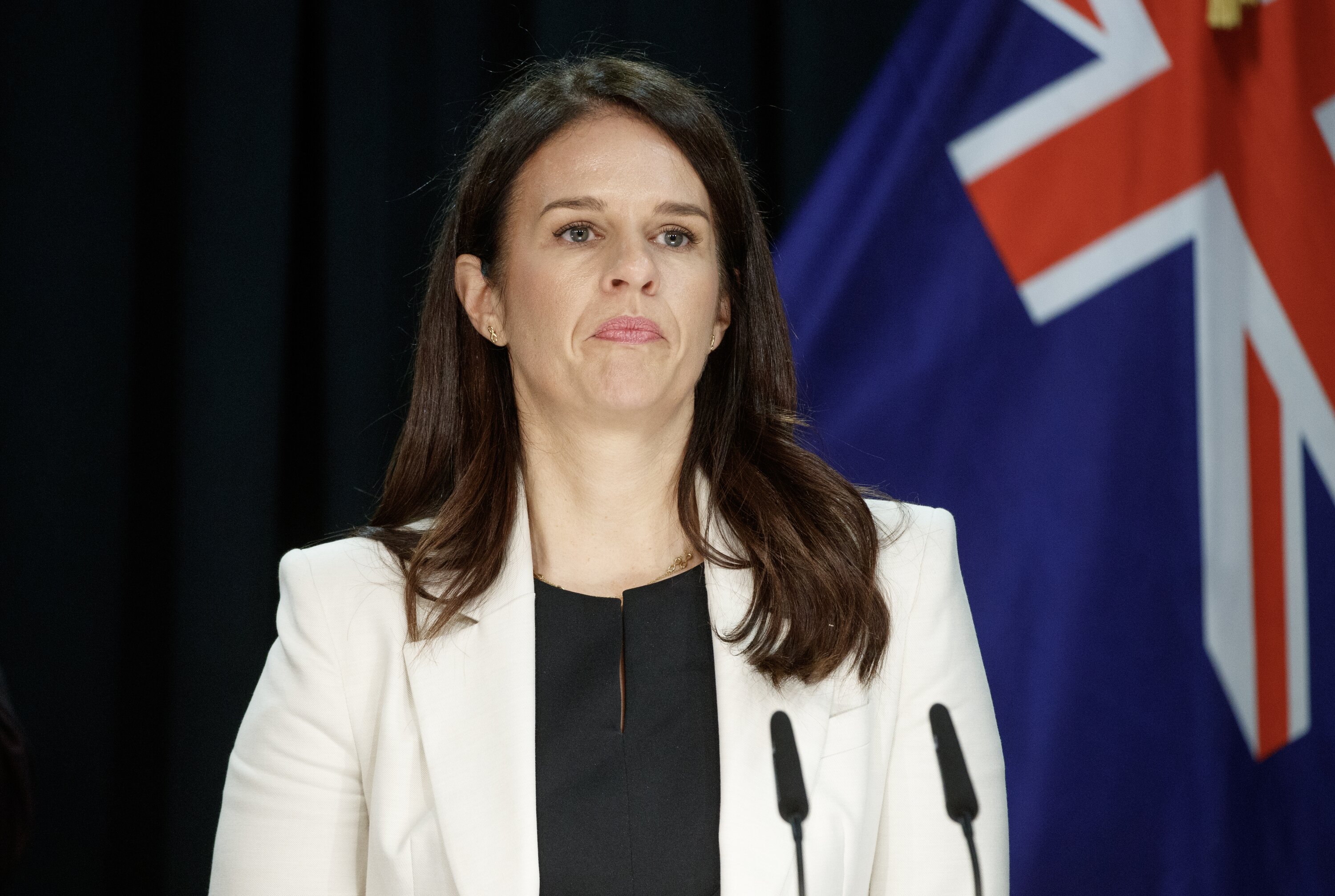 Minister Erica Stanford during a press conference before the tabling of the Royal Commission of Inquiry into Abuse in Care at Parliament in July. Photo / Mark Mitchell