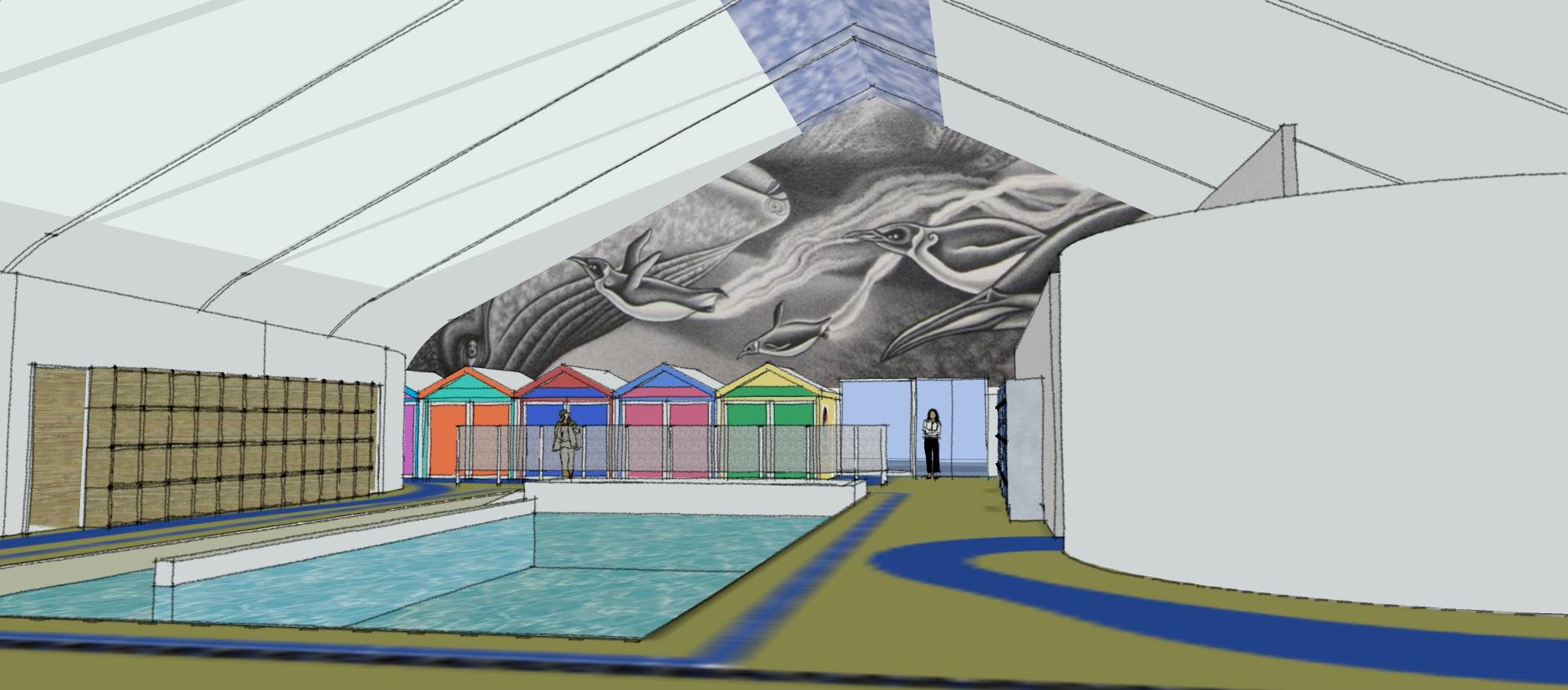 An artist's impression of the planned hydrotherapy pool - an important element of the planned aquatic centre.