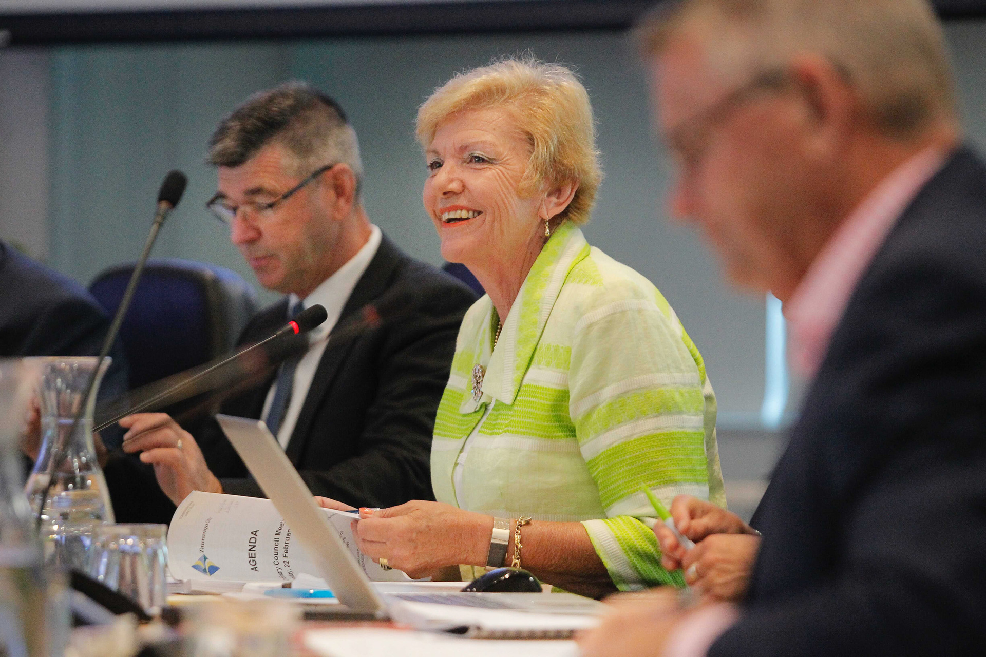 Tauranga City Council commission chairwoman Anne Tolley at the commission's first public council meeting. Photo / George Novak