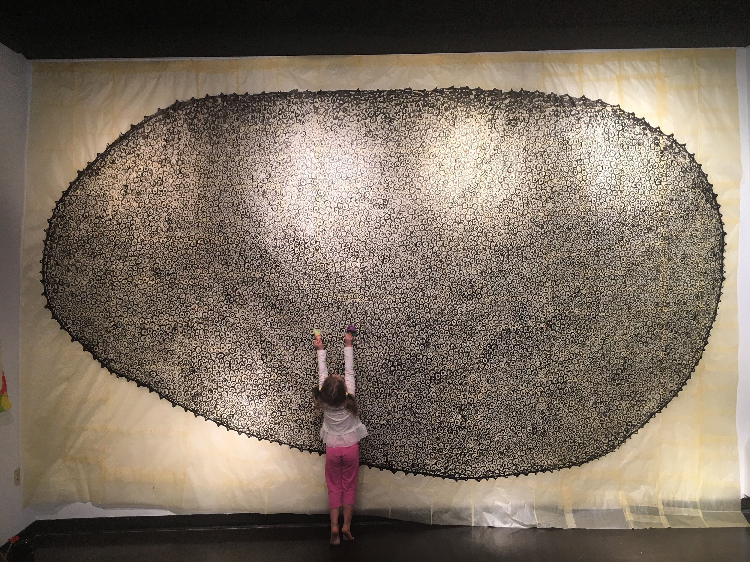 Performance drawing and installation, '_________work', 2016, at Vergette Gallery, Southern Illinois University.
