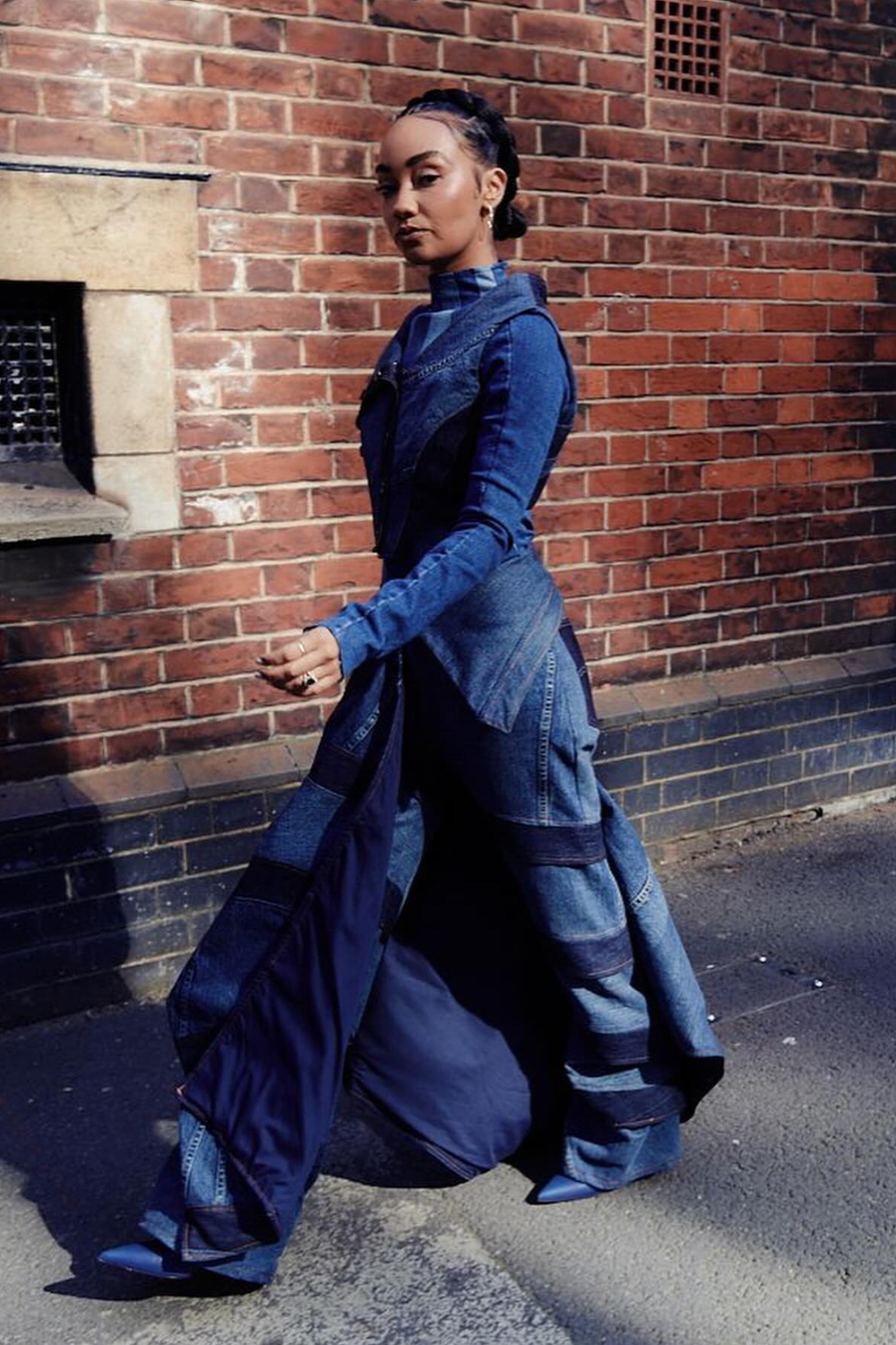 Singer Leigh-Anne Pinnock wears an ensemble by Ahluwalia at London Fashion Week. Photo / @leighannepinnock
