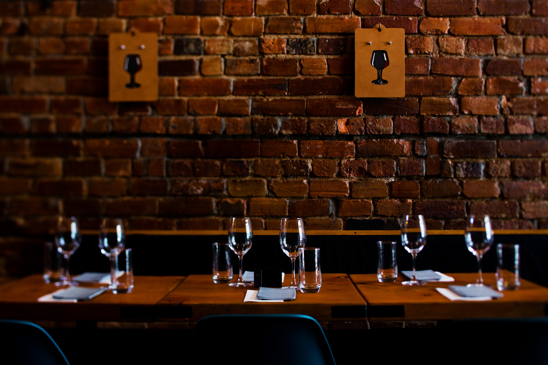 Brick walls and wooden menu boards at Apero. Photo/Babiche Martens 