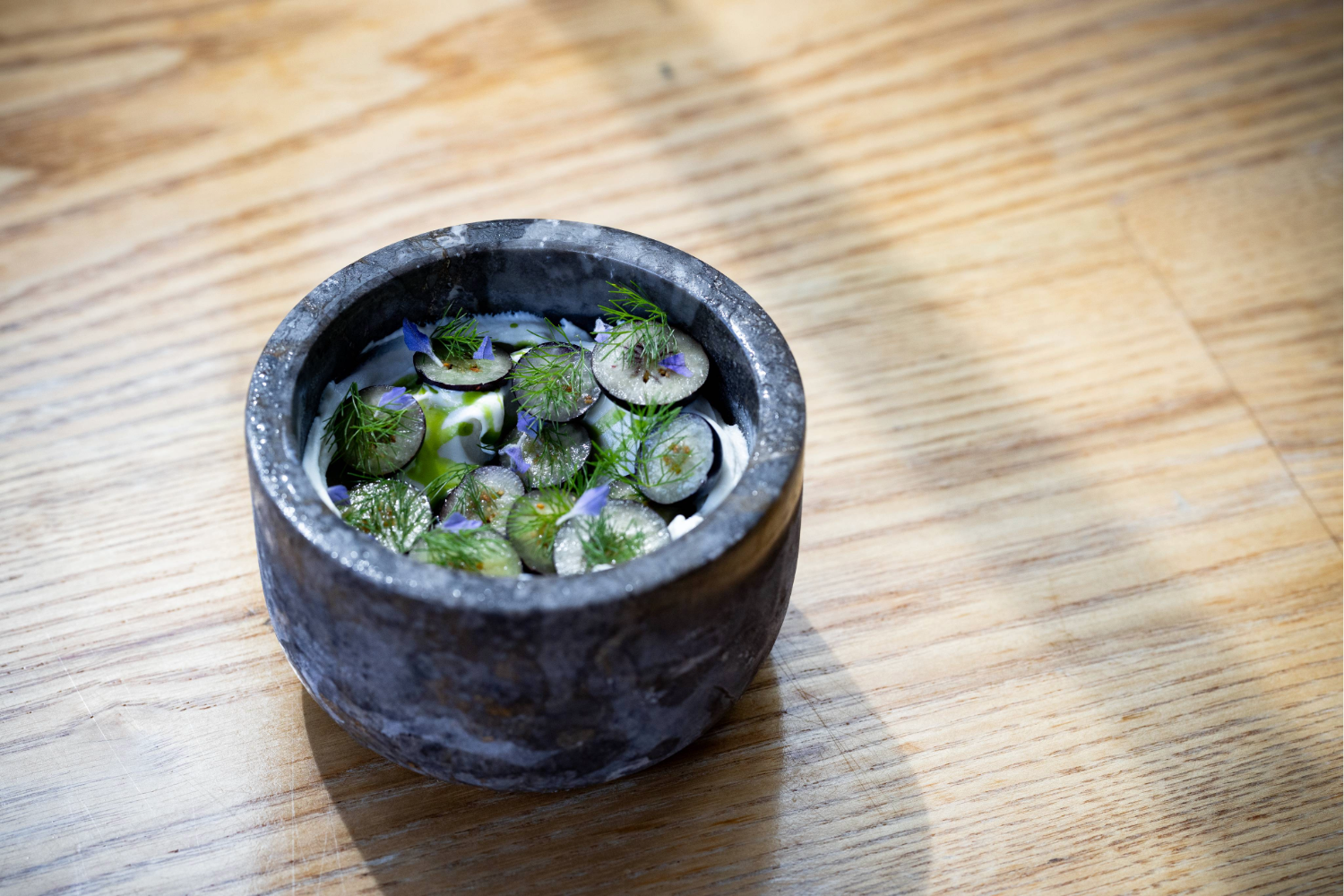 Rhu's yoghurt ice cream and blueberries. Photo / Babiche Martens