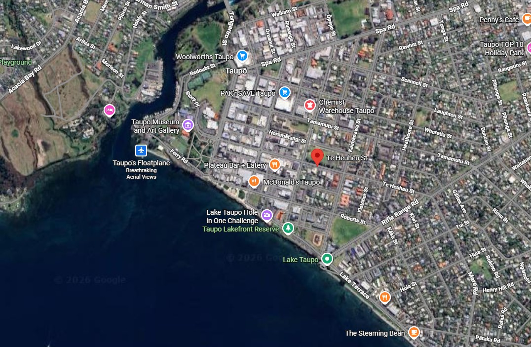 A person has died in a crash in Te Heuheu St in Taupō last night. Image / Google Maps