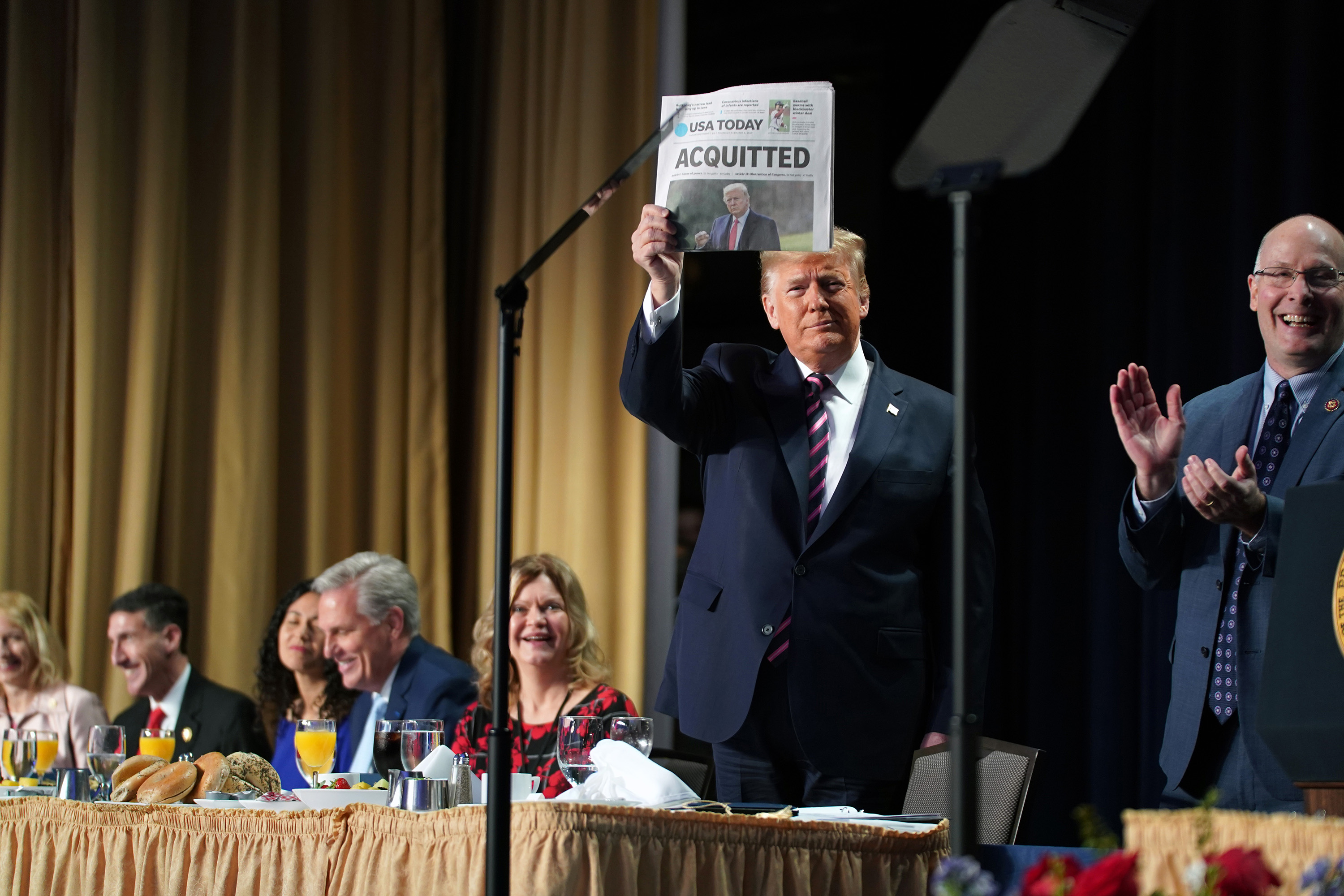 The day after surviving his first impeachment in 2020, Trump appeared furious in a speech at the National Prayer Breakfast. Photo / Anna Moneymaker, The New York Times