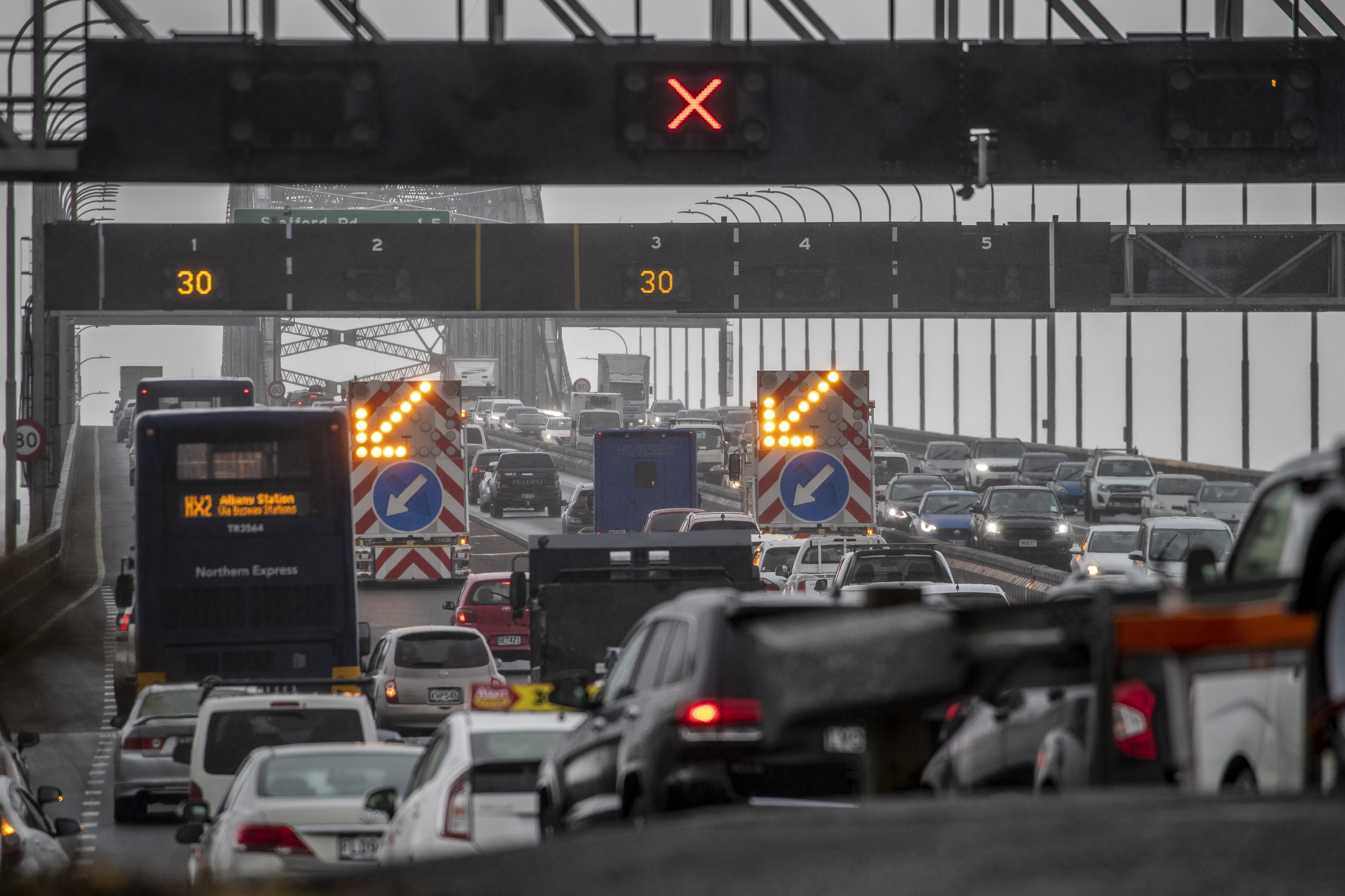 Half a billion dollars has been cut from transport spending in Auckland. Photo / Michael Craig