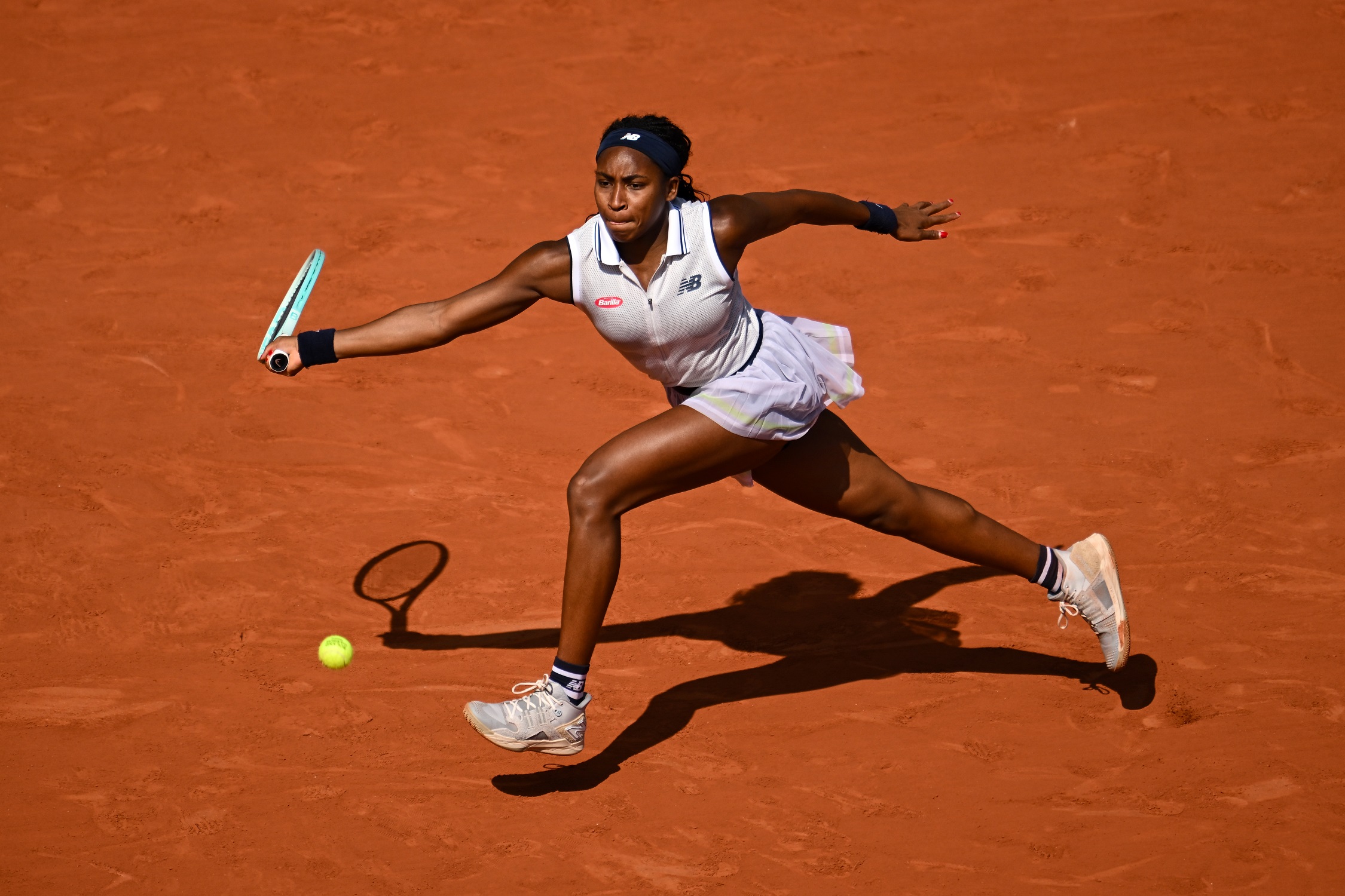 Coco Gauff's New Balance outfit gave a great example of that retro sportswear we're seeing a lot of in Paris. Photo / Getty Images