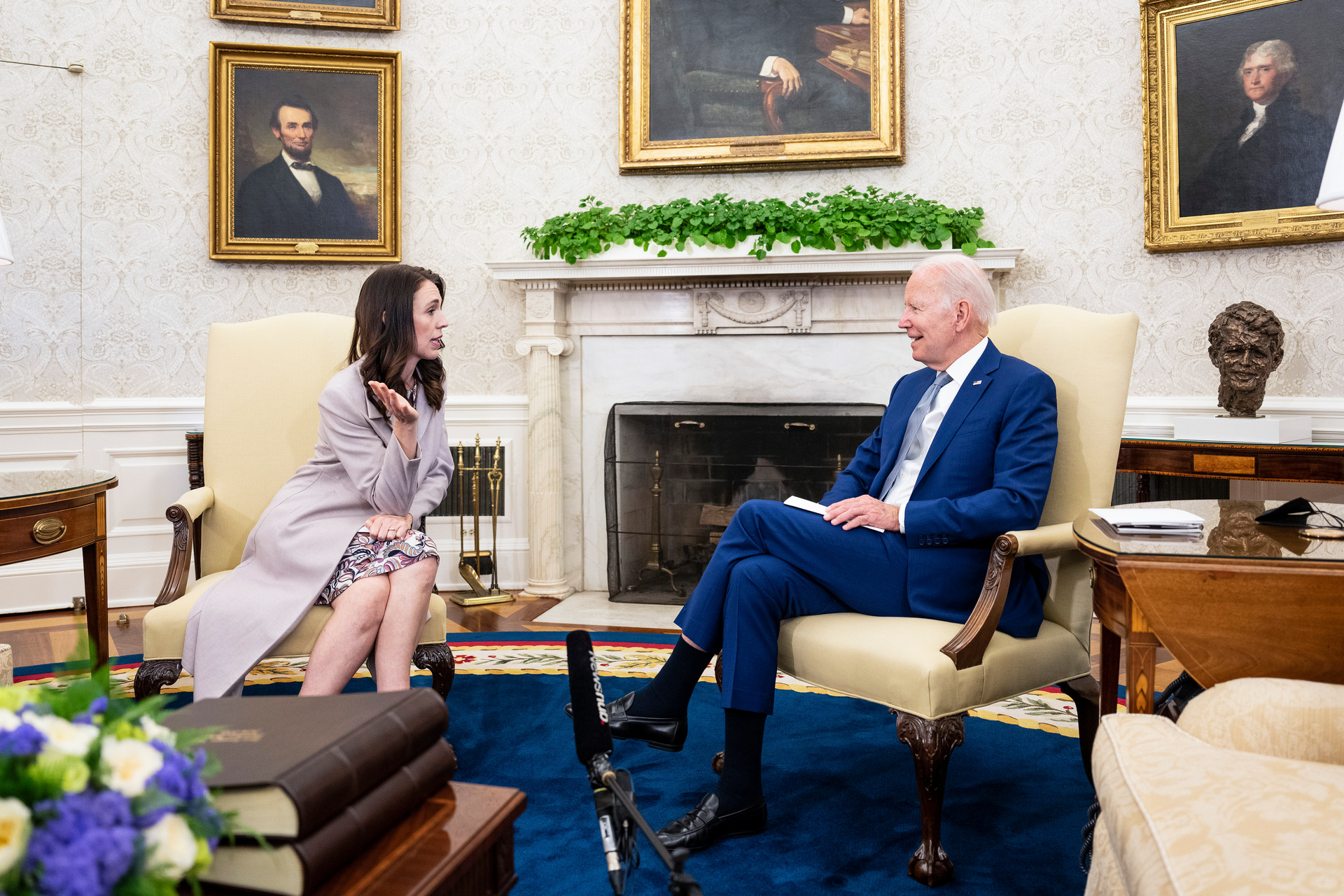 PM Jacinda Ardern meets President Joe Biden in the Oval Office at the White House this morning. Photo / Getty