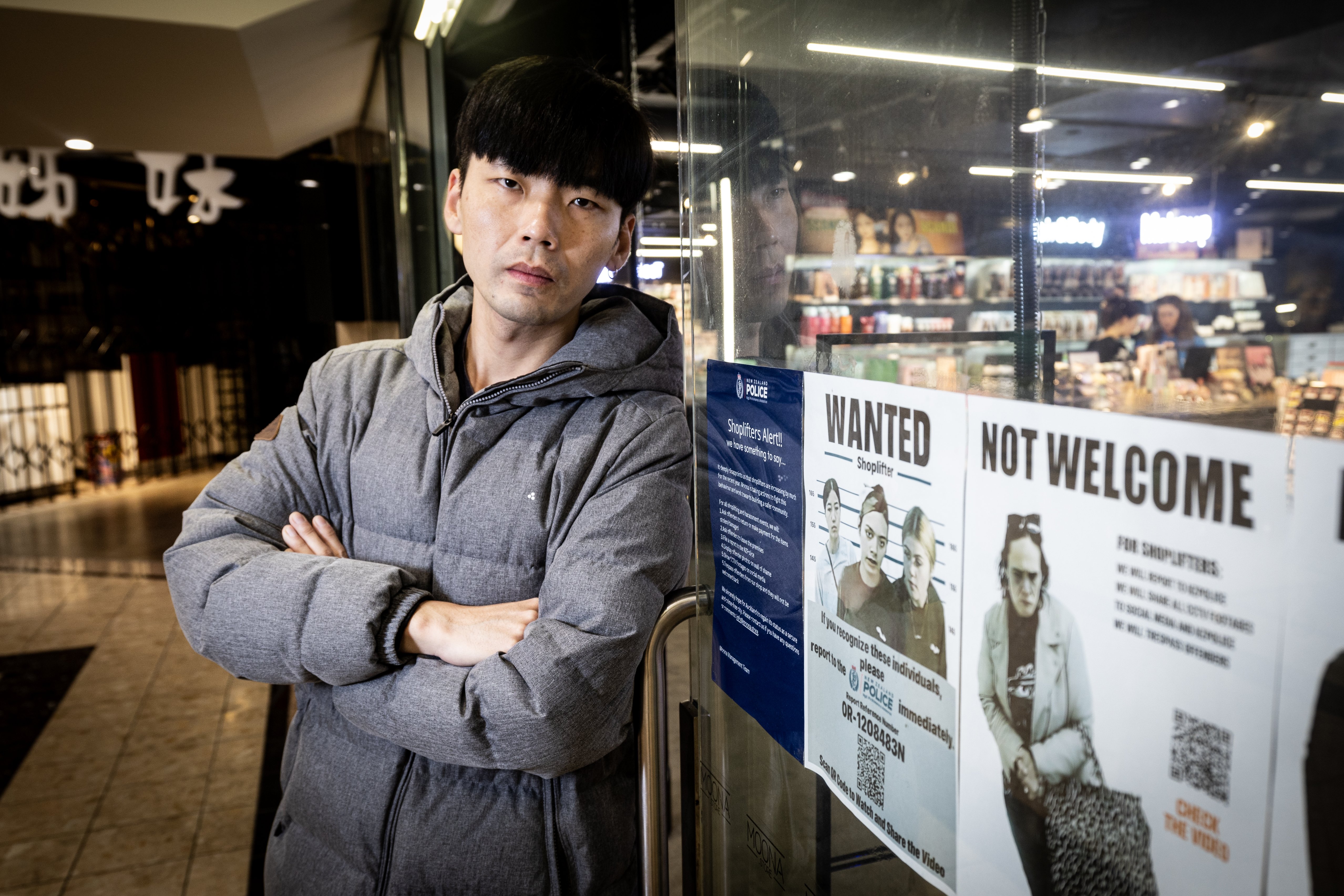 Enzo Wang, owner of Moona at MidCity on Queen Street, says his store gets hit by shoplifters two to three times a week.