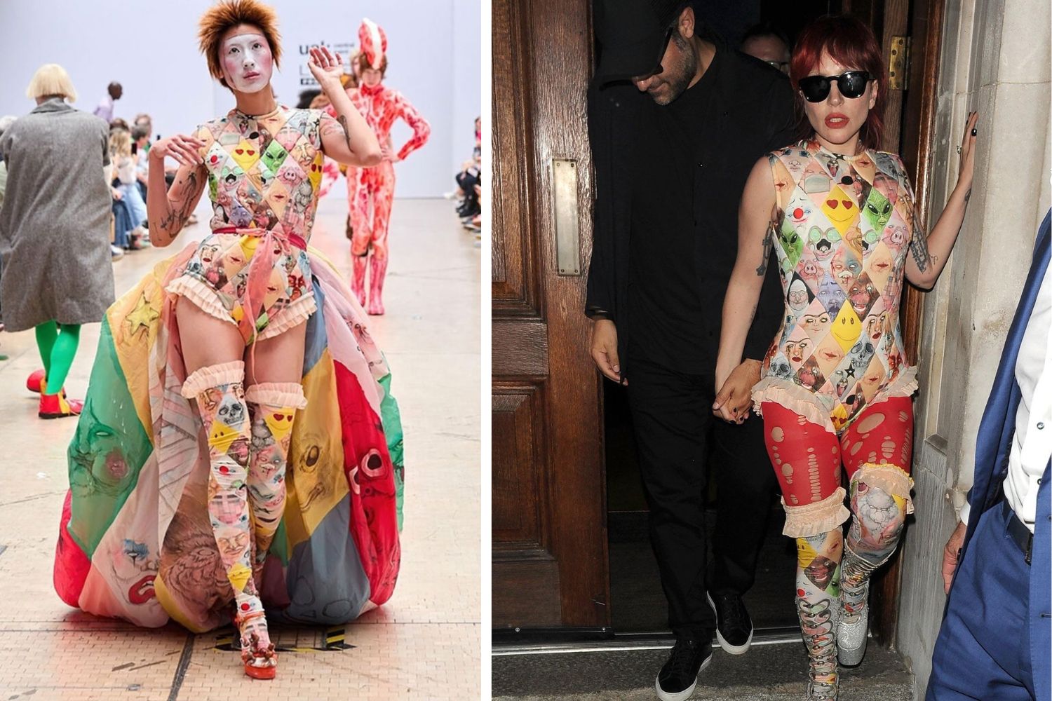 Lady Gaga out promoting her new film Joker: Folie a Deux in London wearing a design by Ida Immendorff. Photos / Getty Images
