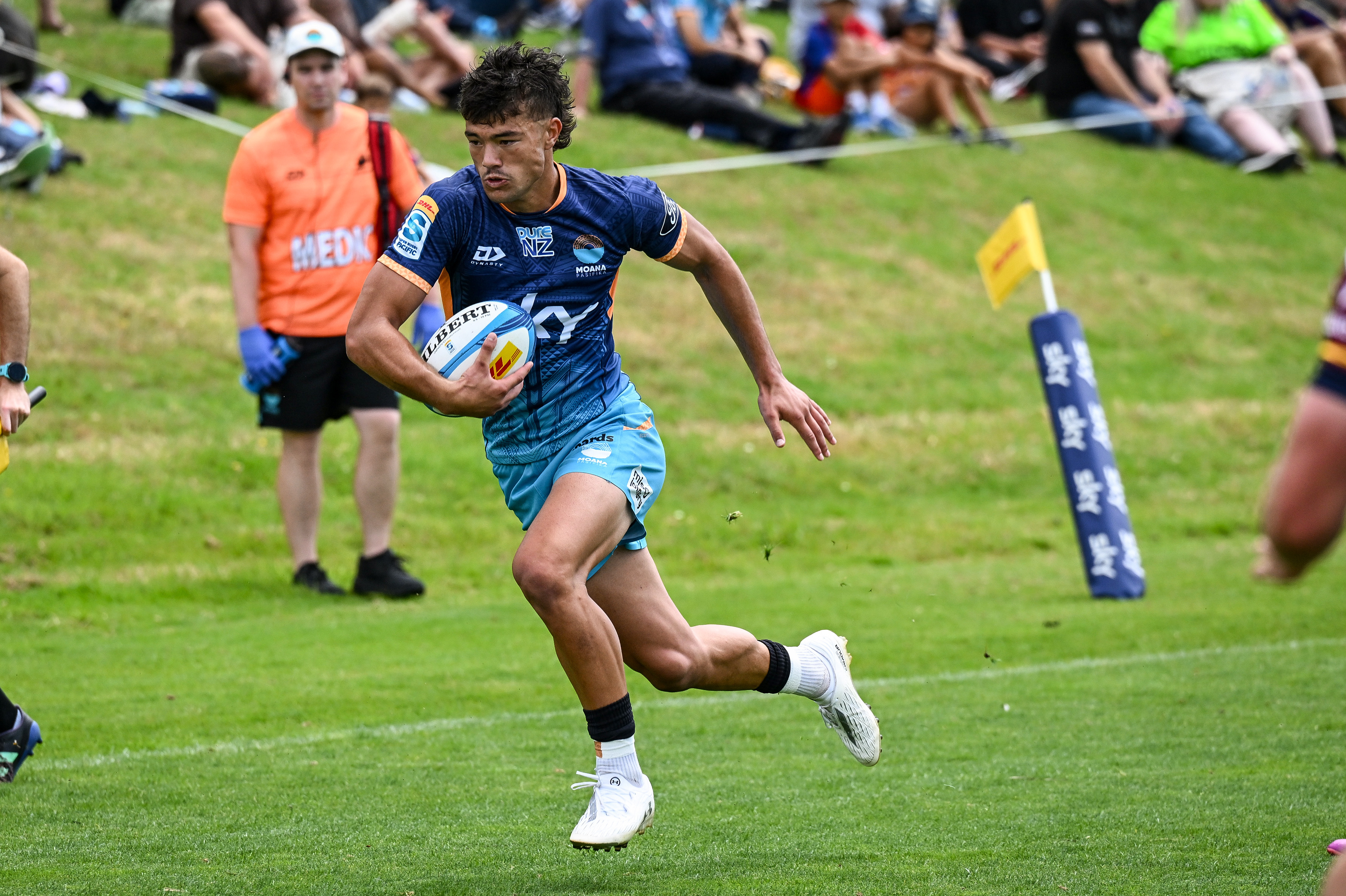 Moana Pasifika winger Kyren Taumoefolau has made an impressive start to the season. Photo / Photosport 