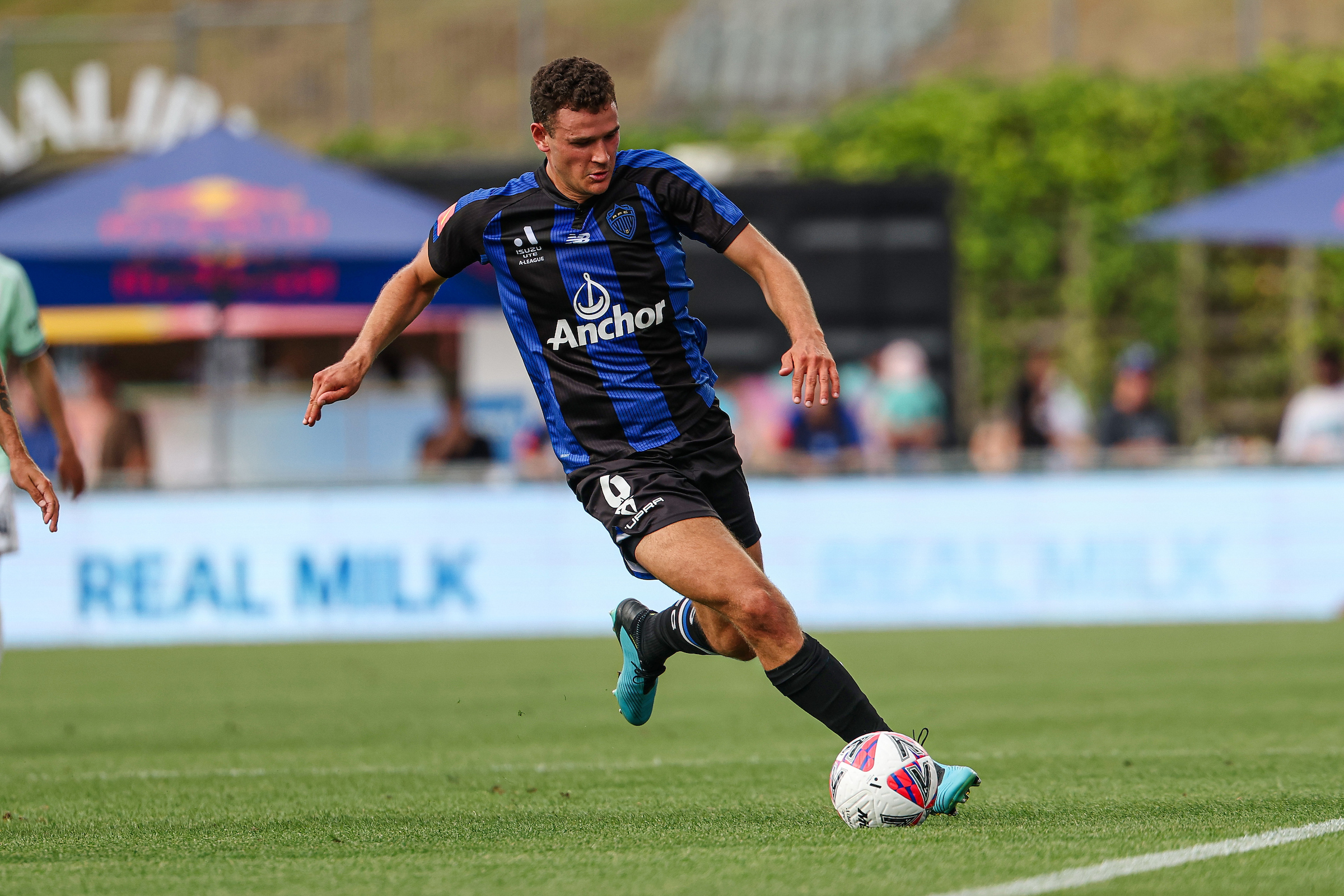 Auckland FC's Louis Verstraete was a crucial link between defence and attack. Photo / Photosport