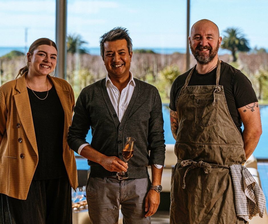 (From left): Elephant Hill Winery’s cellar door manager Calista Wood, general manager Simon Swa and chef Ben Cruse.