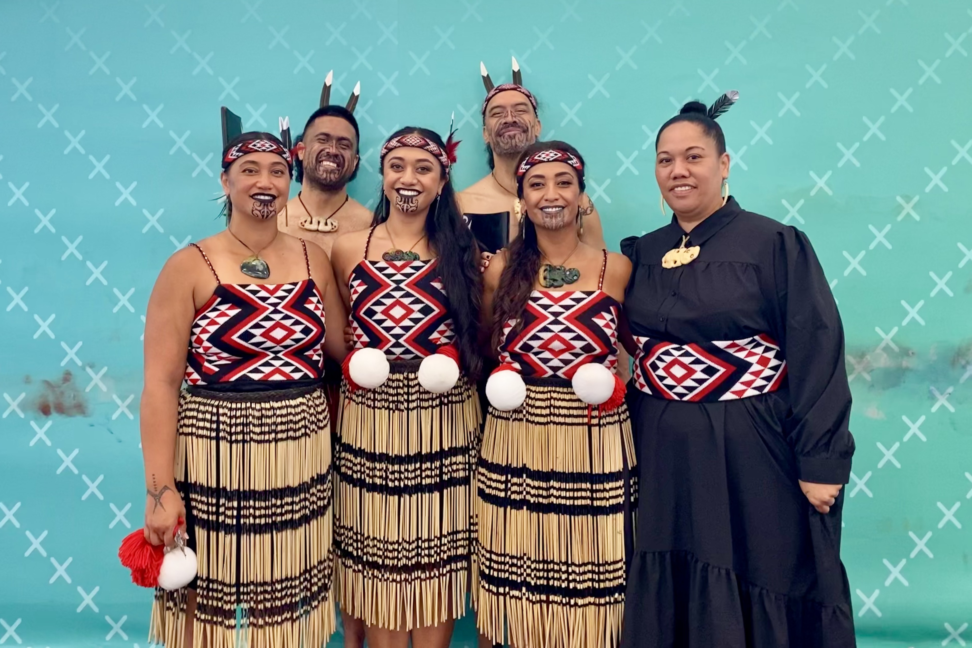 Whānau and whakapapa are important to Oriini Kaipara (second from right), whose commitment to te reo Māori and tikanga Māori led her to apply for the NZOC role.