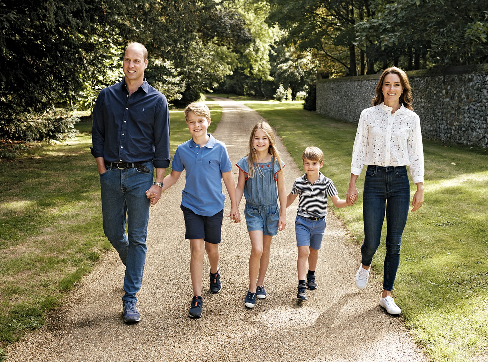 Prince William, Princess Kate and their children George, Charlotte and Louis pose for their annual Christmas card. Photo / Matt Porteous