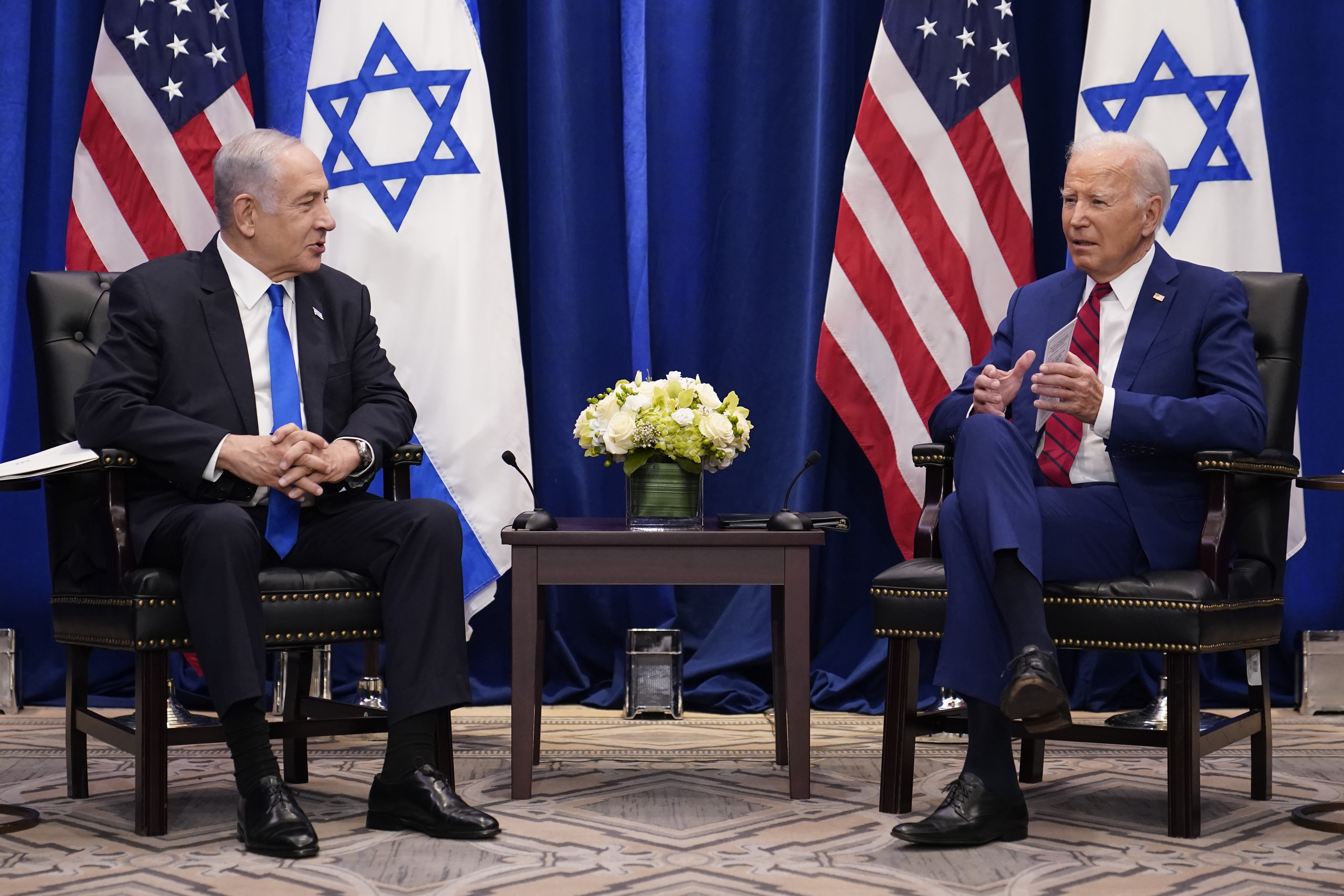 President Joe Biden meets with Israeli Prime Minister Benjamin Netanyahu in New York on September 20, 2023.  Photo / AP