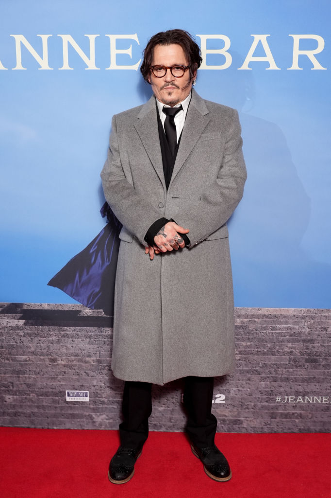Johnny Depp sported a very different look at the premiere of his film Jeanne Du Barry in London. Photo / Getty Images
