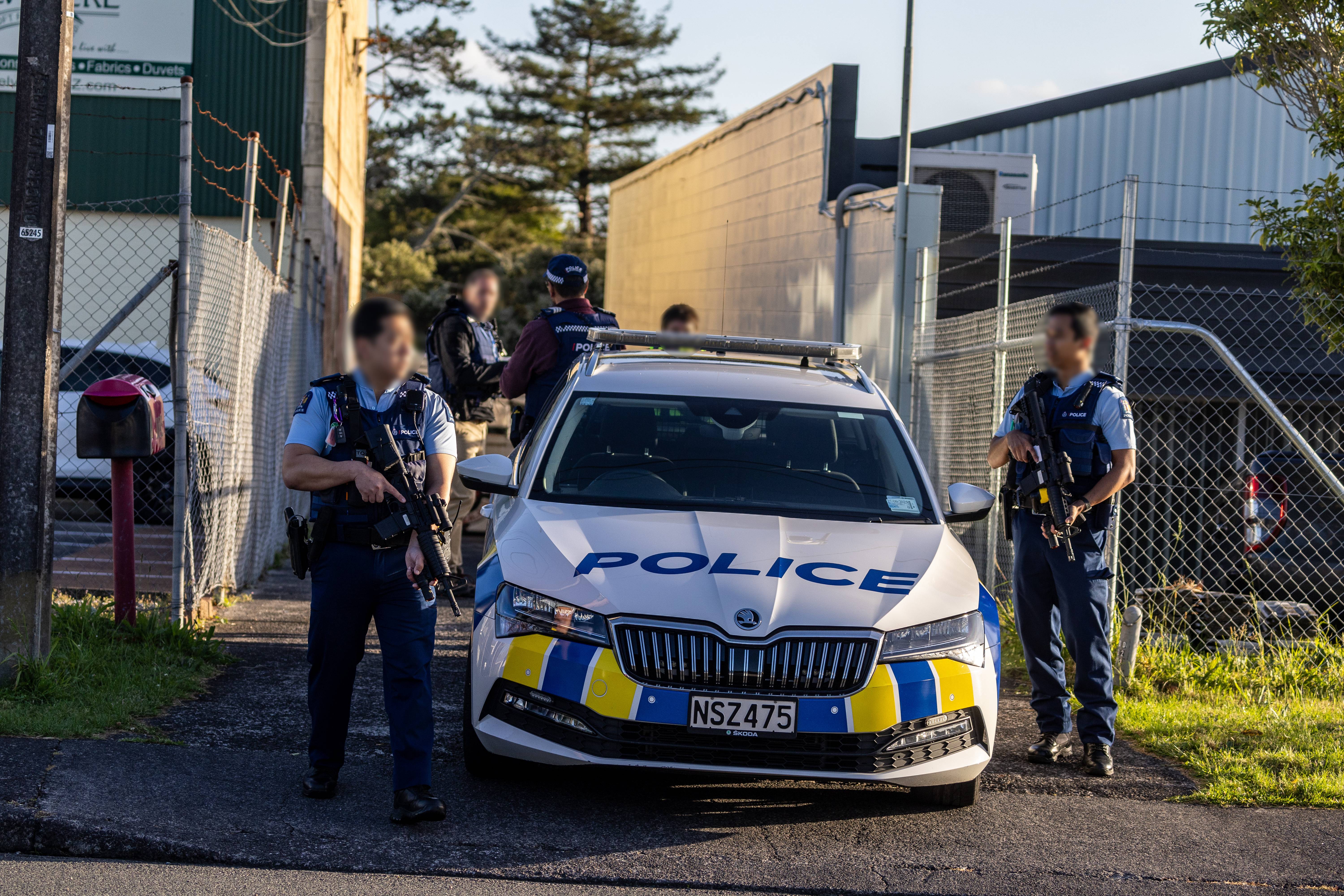 A police spokesperson said it was a “pre-planned search warrant”. Photo / Michael Craig