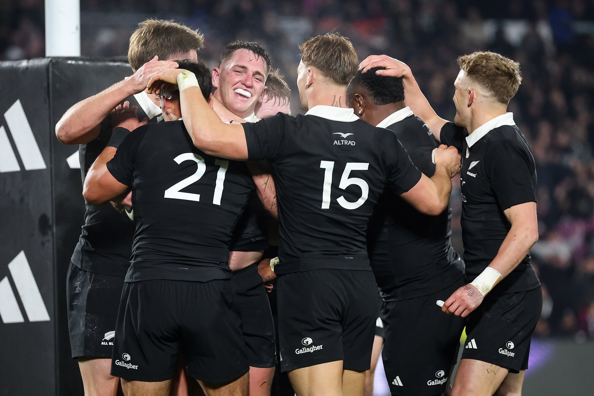 Brodie McAlister of celebrates against France. Photo / Photosport