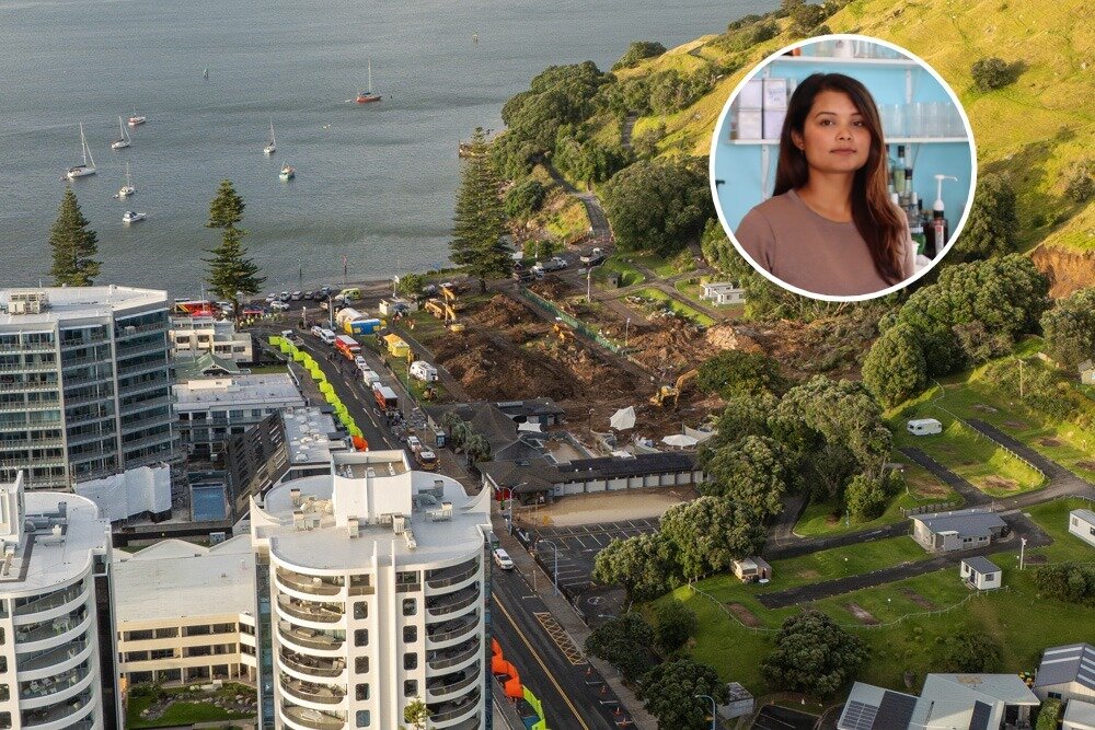 Mount Break Cafe owner Jana Puri said Marine Parade businesses will be struggling as long as Mauao remains closed. Photo / Jason Dorday