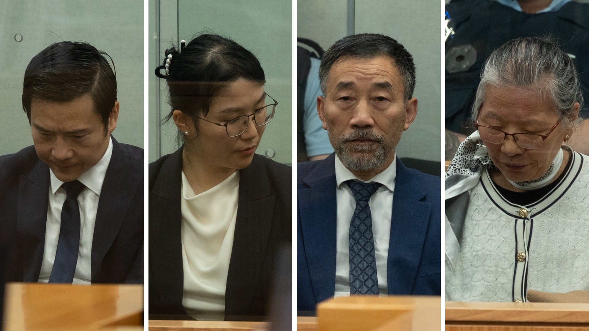 Alleged sect leader Kaixiao Liu (from left), his wife Lanyue Xiao, his father Jingui Liu and mother Xiuyun Li have been on trial in the High Court at Auckland accused of participating in the homicide of 70-year-old Shulai Wang. Photos / Jason Dorday