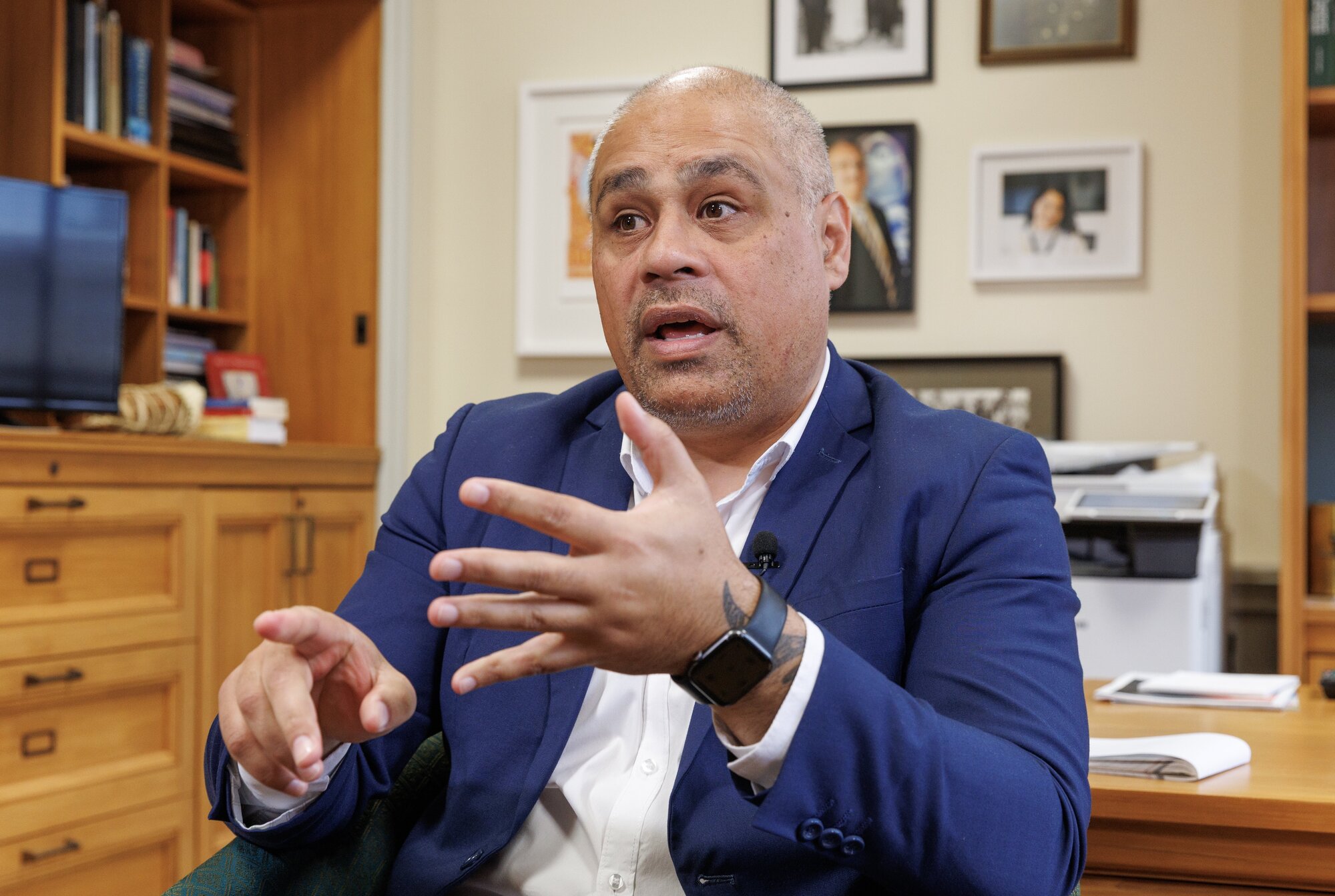 Labour MP and Tāmaki Makaurau candidate Peeni Henare this week appeared to commit Labour to repealing the gang patch ban. Photo / Mark Mitchell