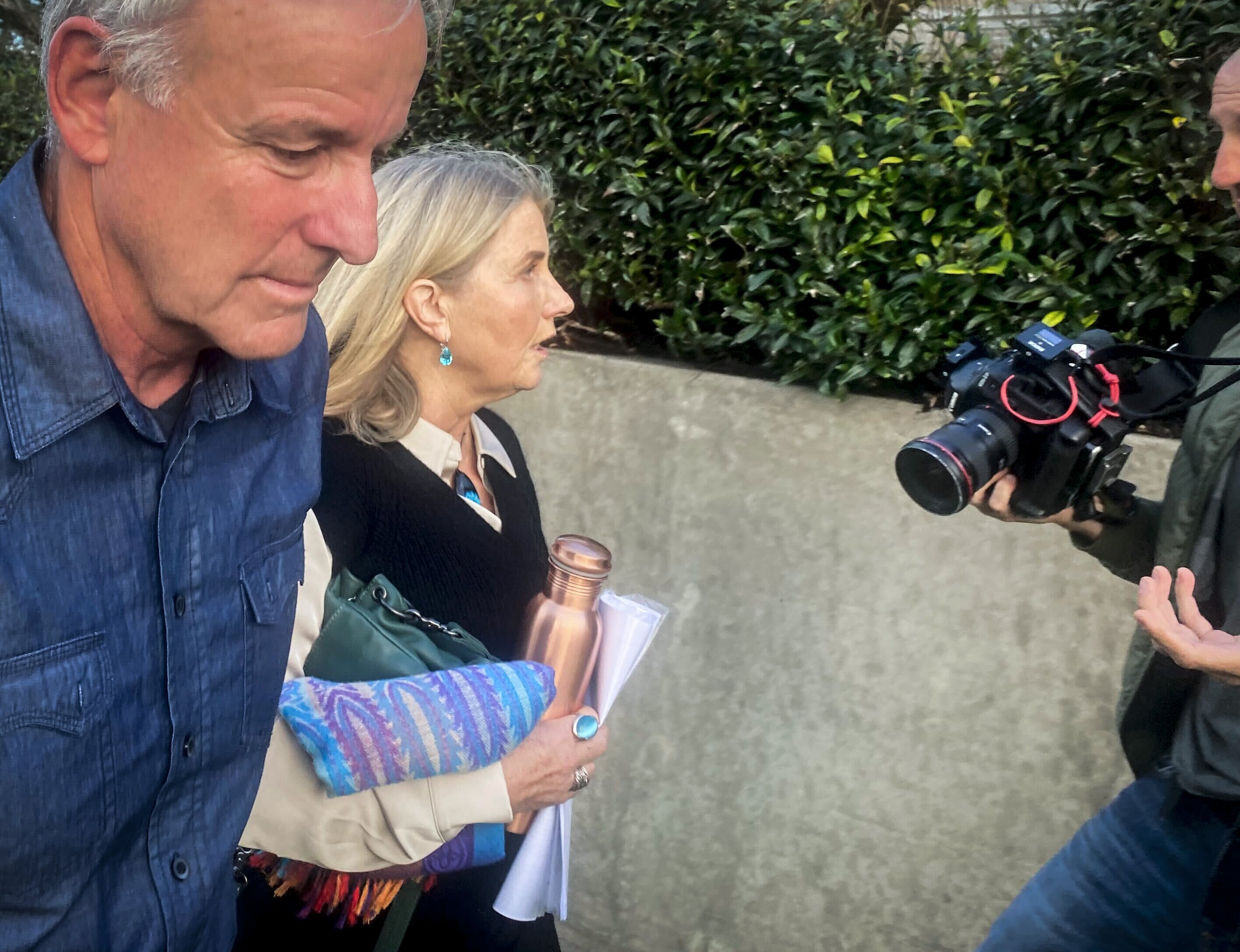 Liz Gunn leaving the Manukau District Court after being found guilty of assault. Photo / George Block